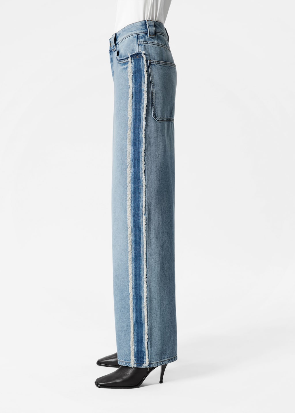 Image of Fringed Wide-Leg Jeans