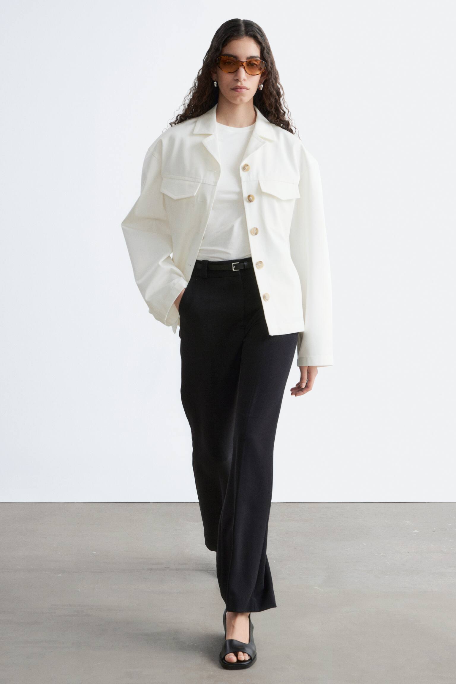 Rovné nohavice s pukmi - Čierna/Tmavozelená/Tmavohnedá/Námornícka modrá/Krémová - 7