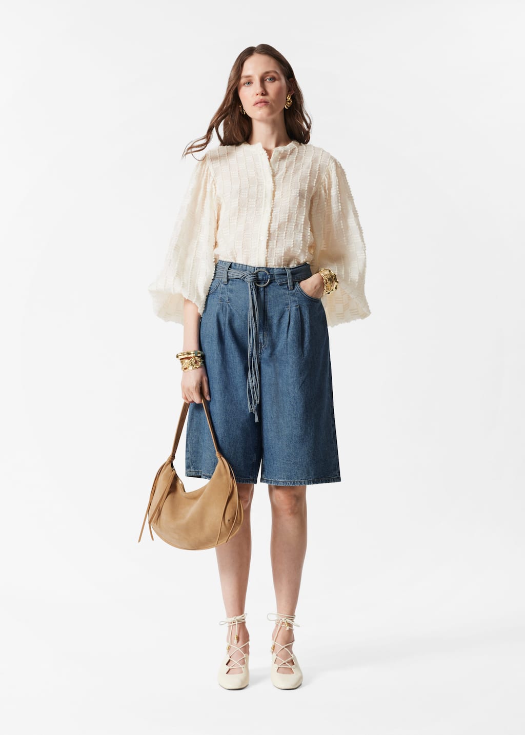 Image of Shorts in denim lunghi