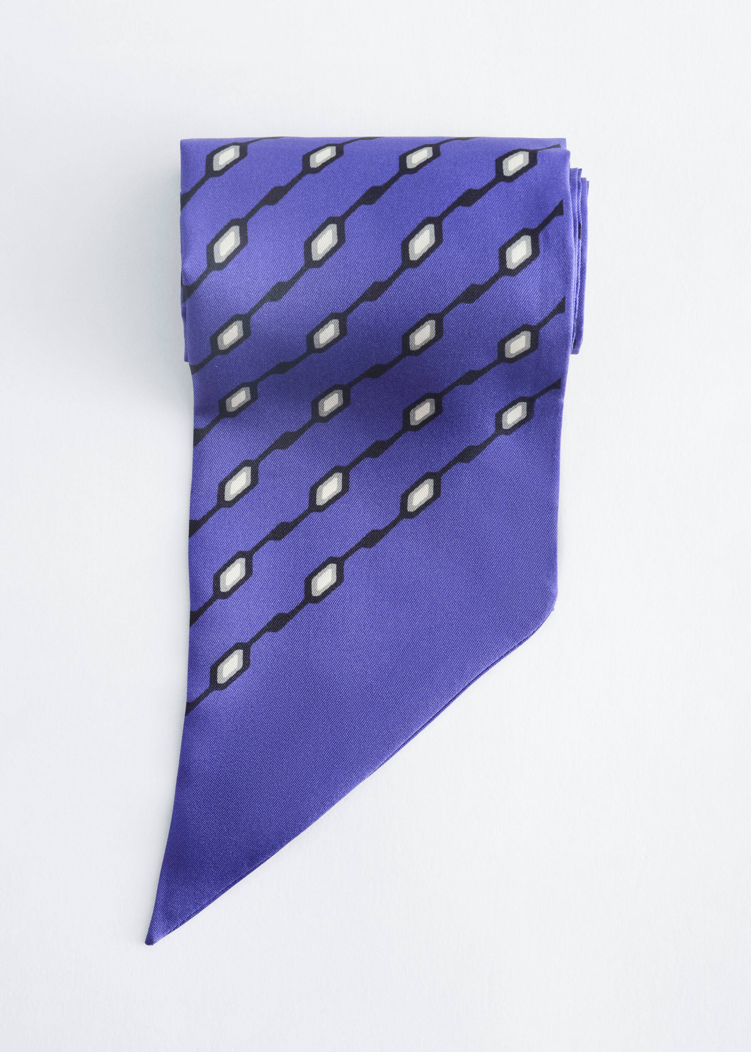 Slim Silk Print Scarf - Lilac - Still Life