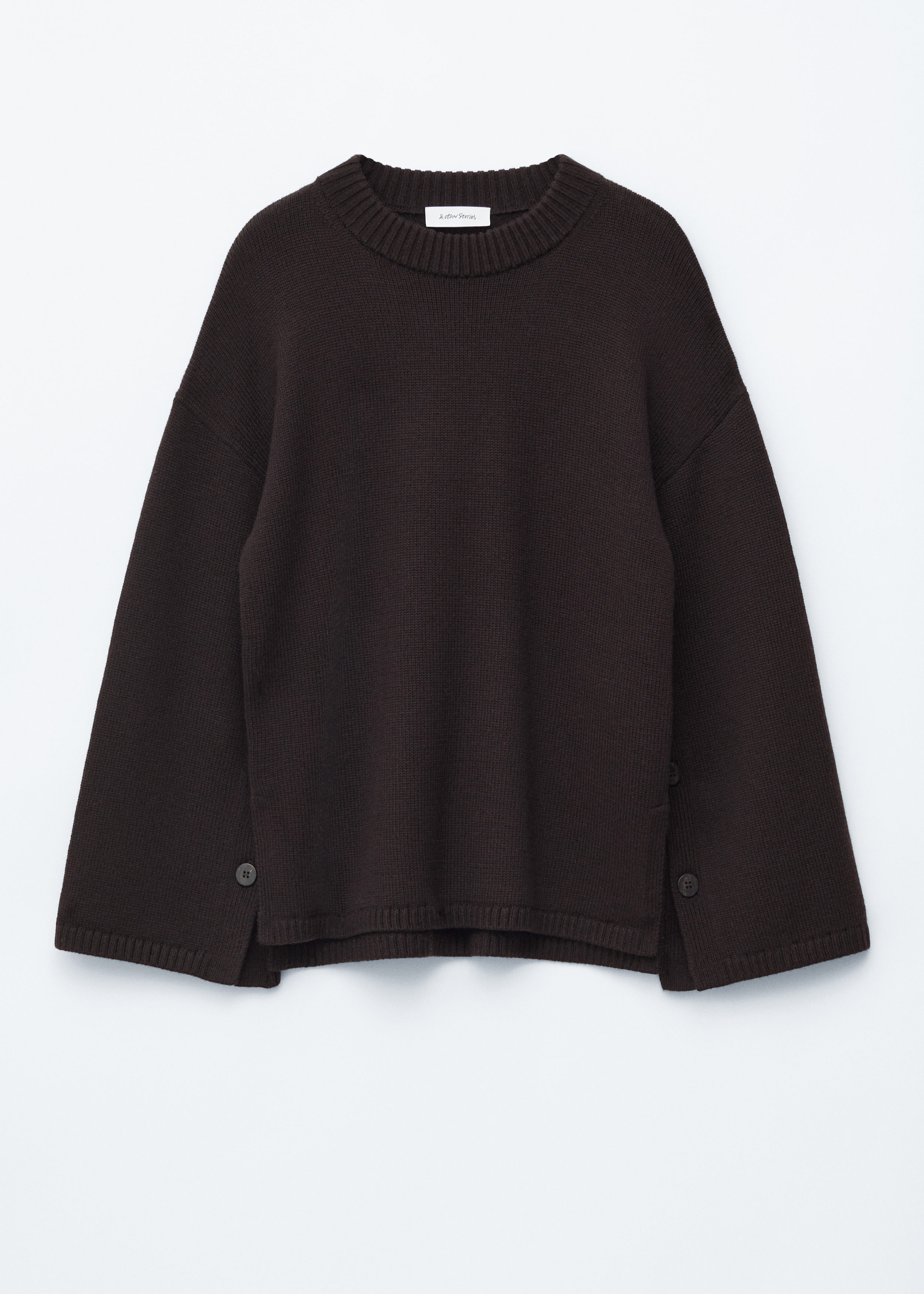Button-Detailed Wool Jumper