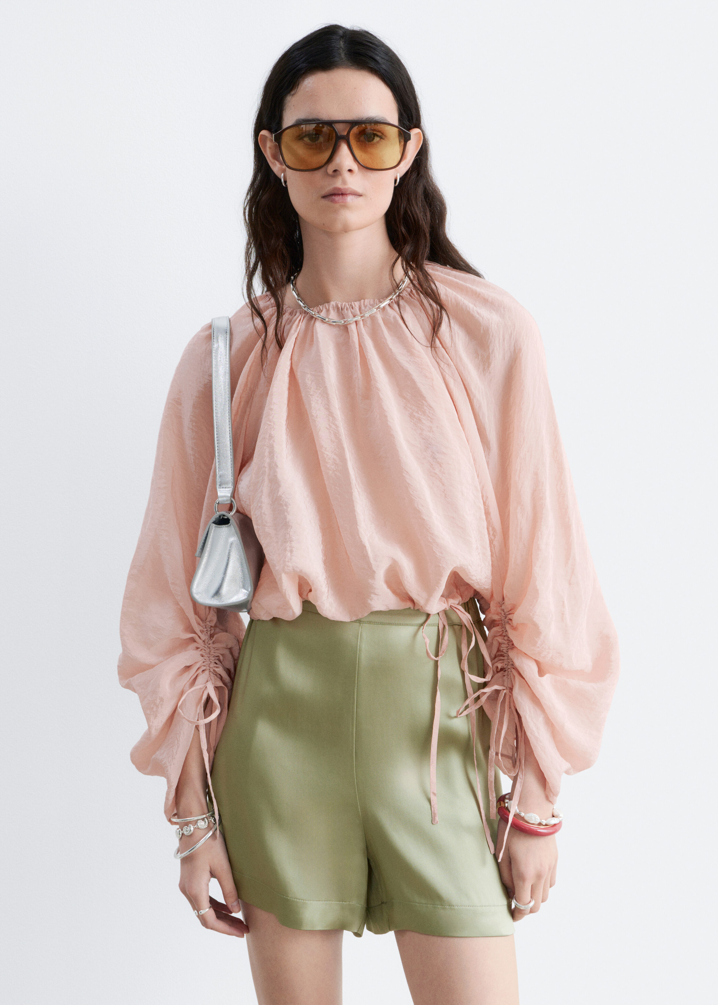 Satin Pull-On Shorts - Light Green - & Other Stories US