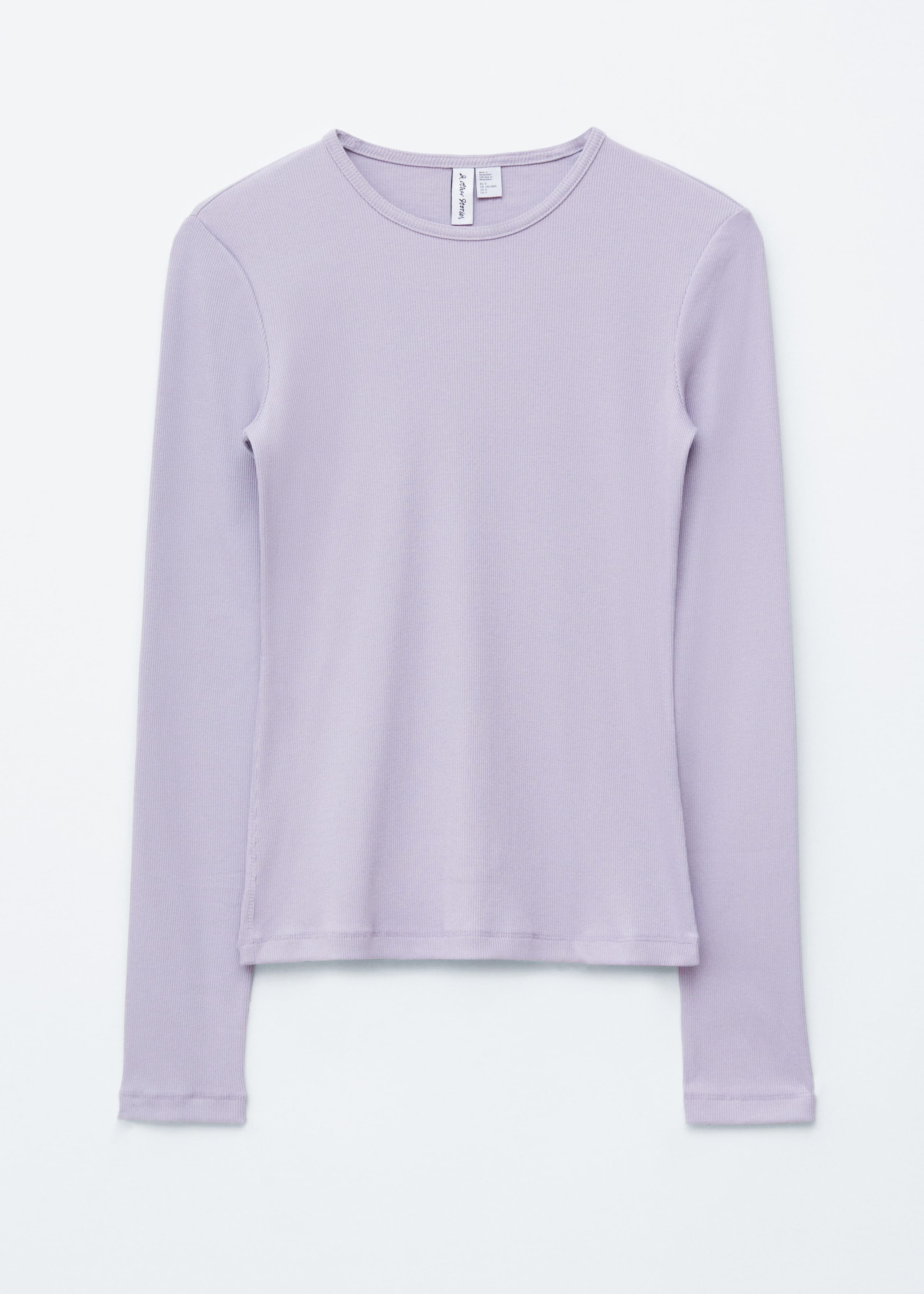 Image of Ribbed Long-Sleeve Top