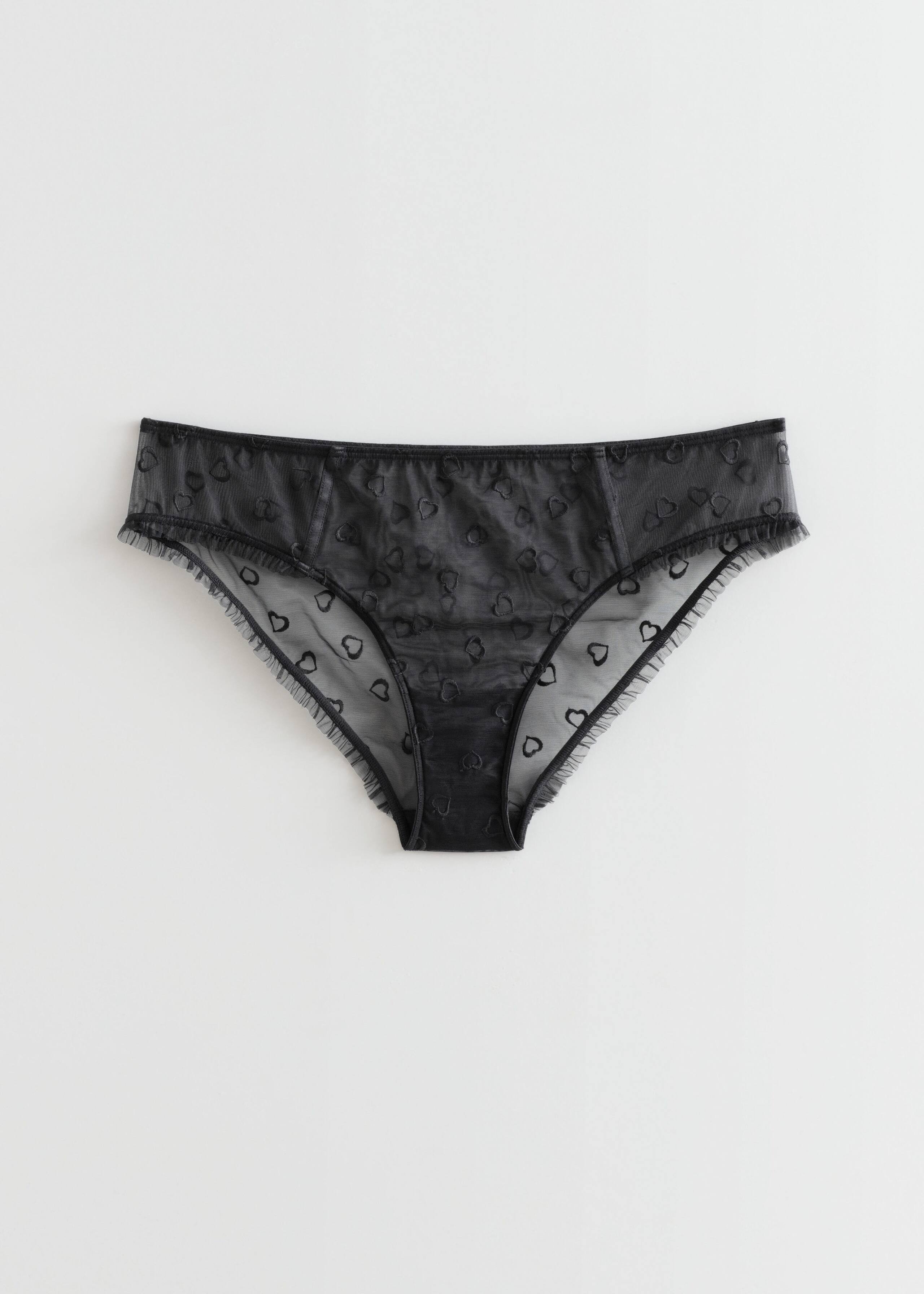 SheerEmbroideredDottedBriefs - Black Polka Dot - Natura morta