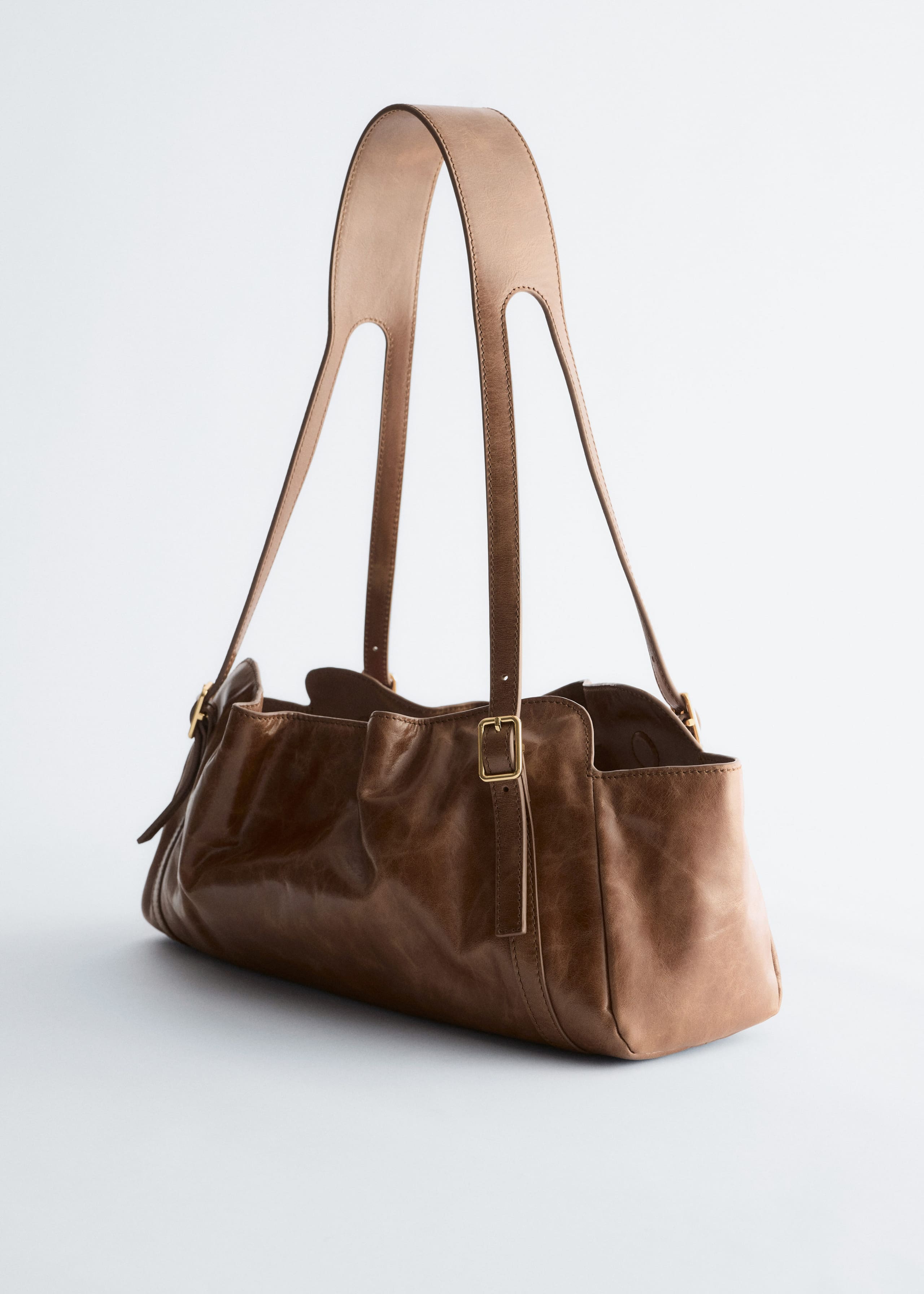 Image of Low-profile Leather Shoulder Bag