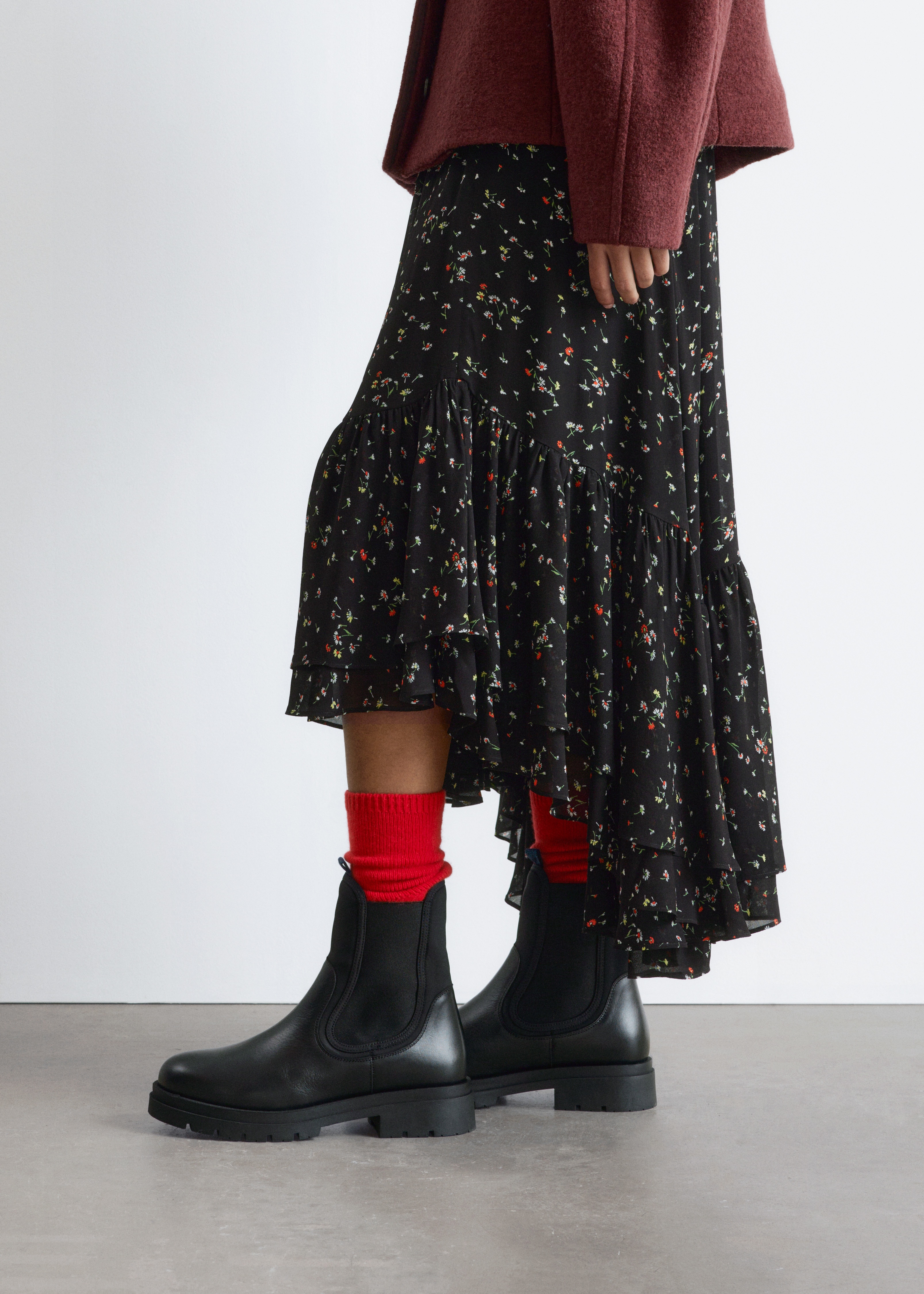 Cizme Chelsea din piele - Negru