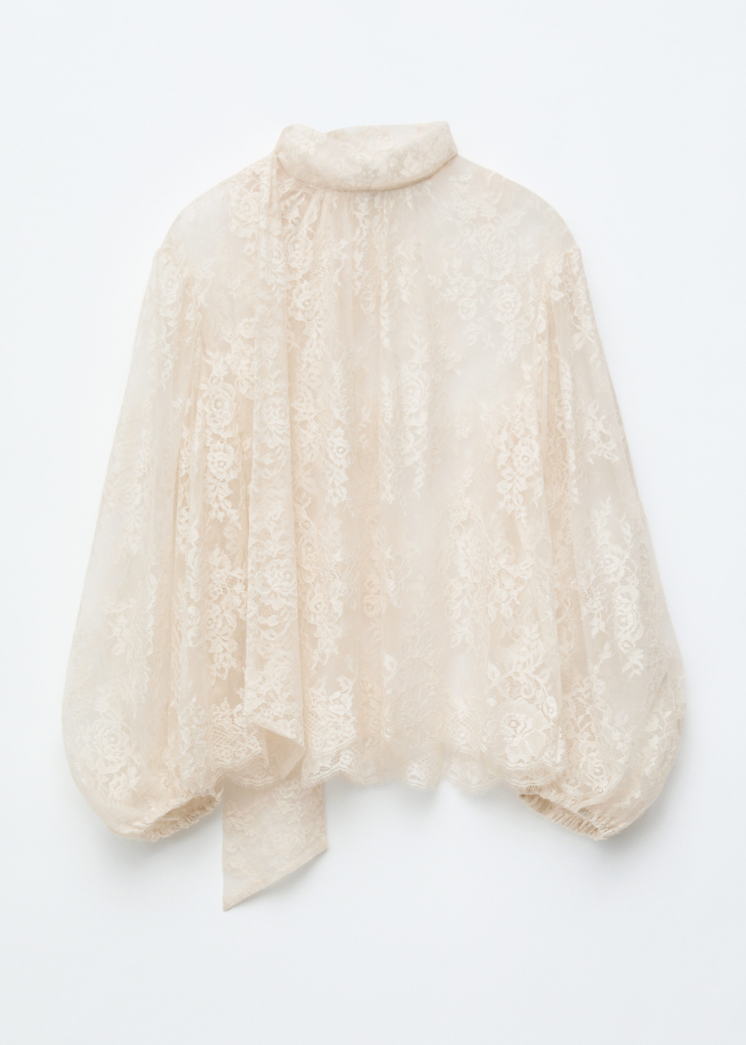 Lace Bow-Ribbon Blouse - White - Blouses - & Other Stories US