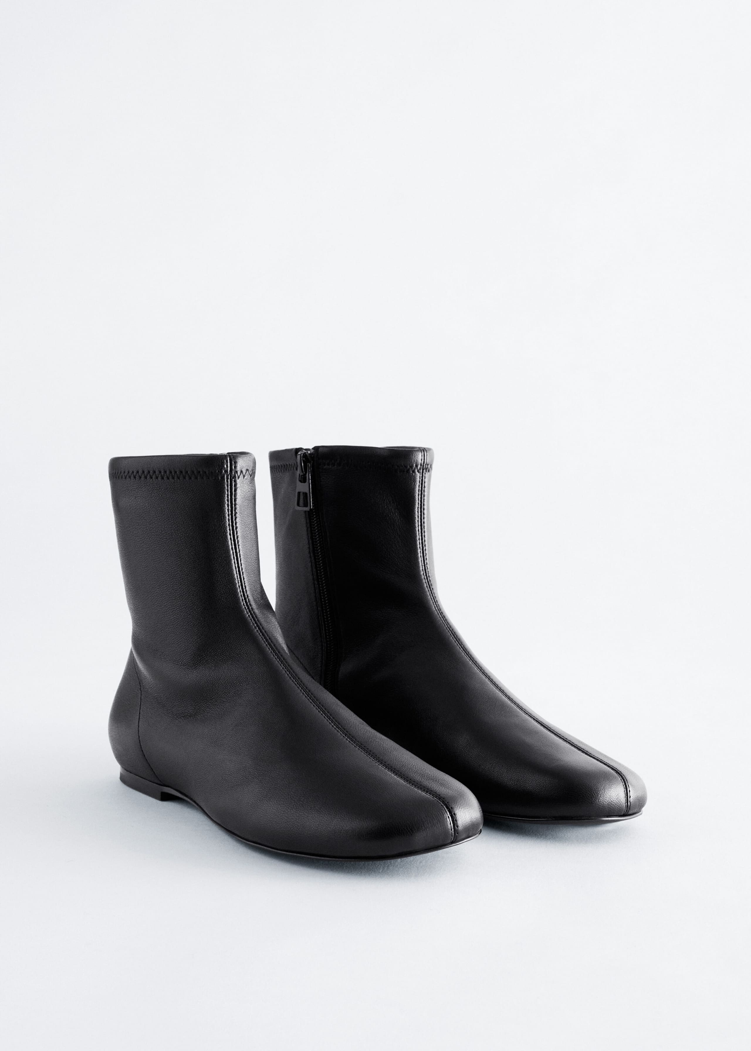 Leather Sock Boots - Black - Still Life