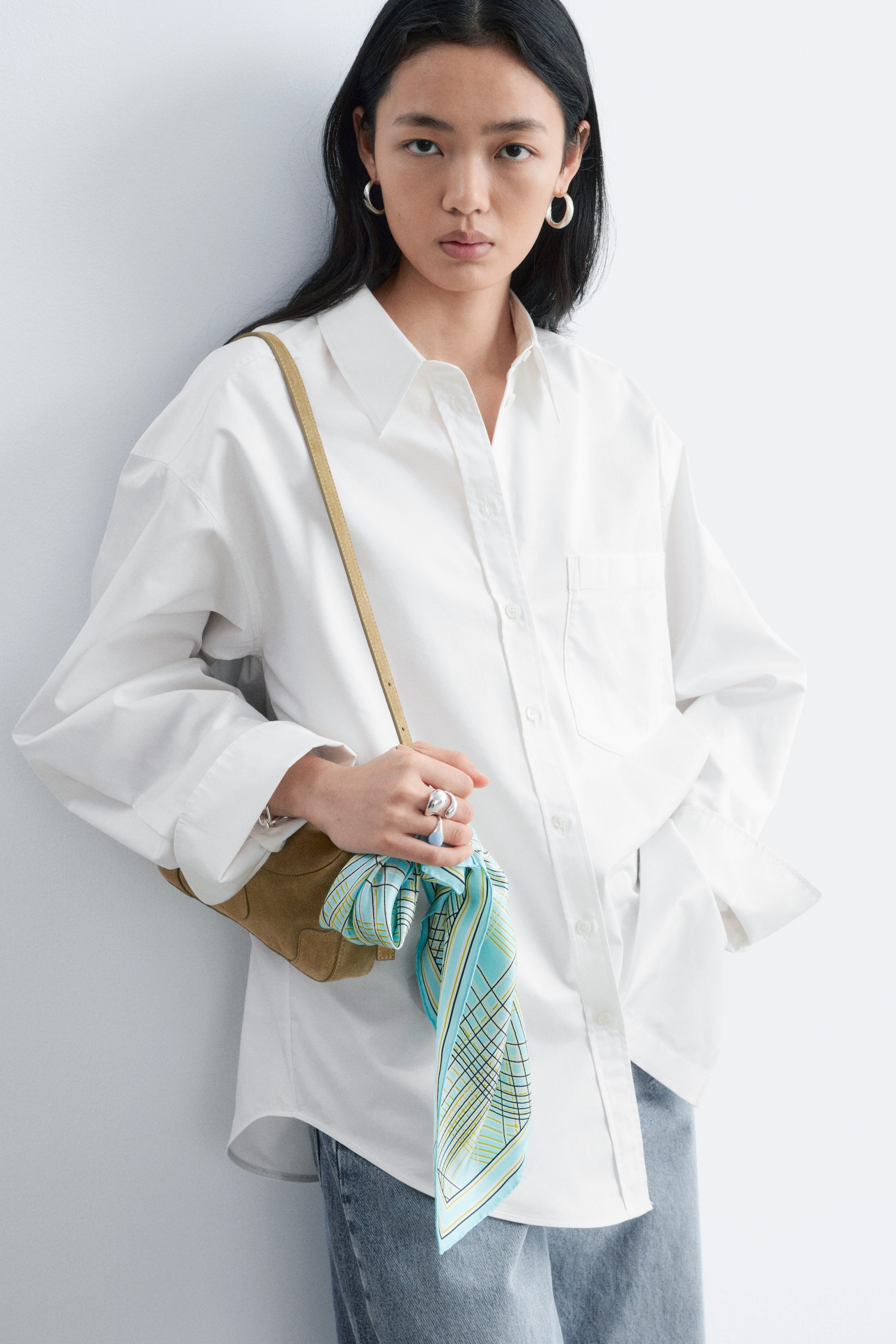 Ingrandisci l'immagine: Bedrucktes Seidentuch - Helltürkis  - DONNA | H&M CH 1