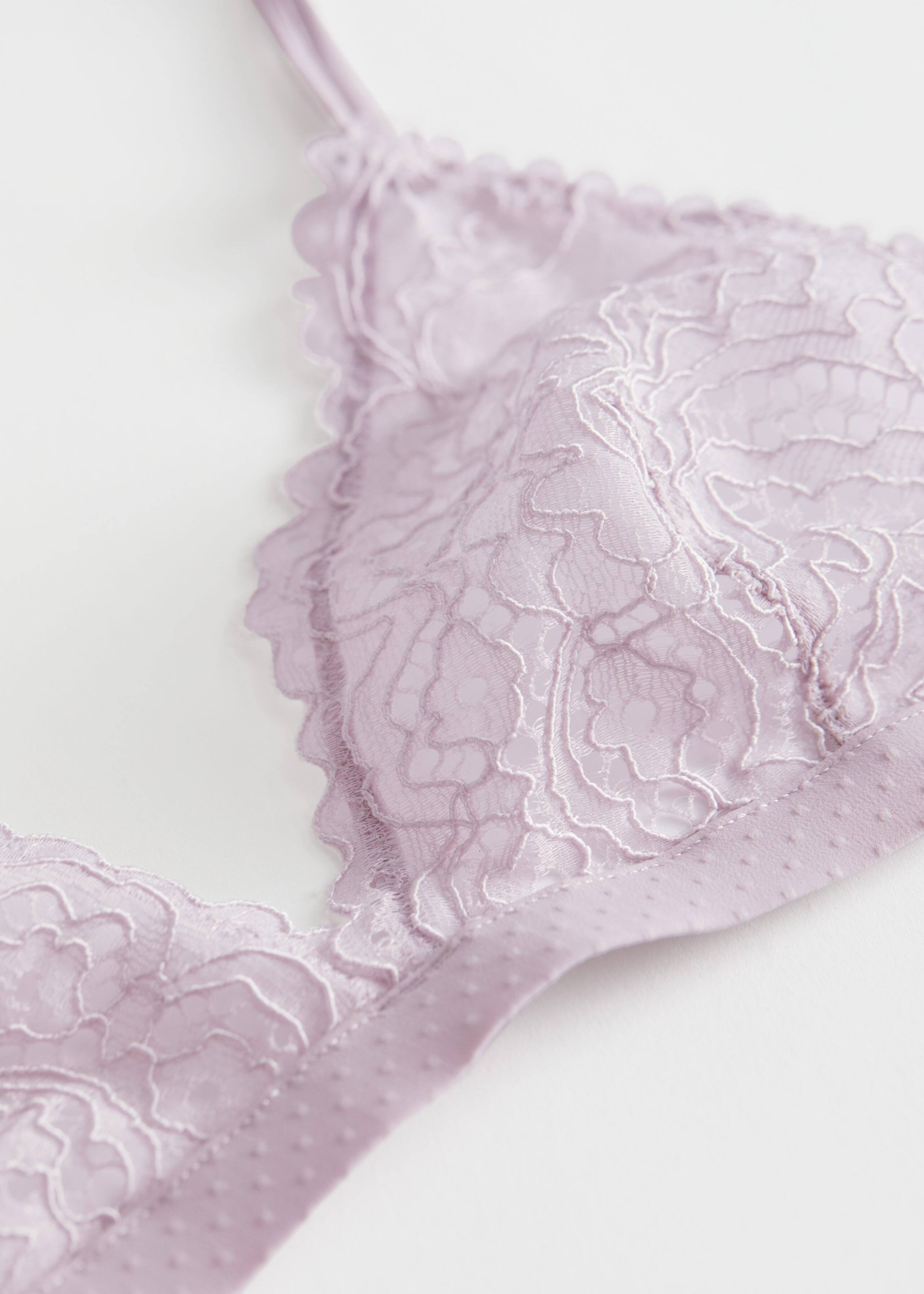Floral Lace Soft Triangle Bra - {{variantName}} - Descriptive Detail