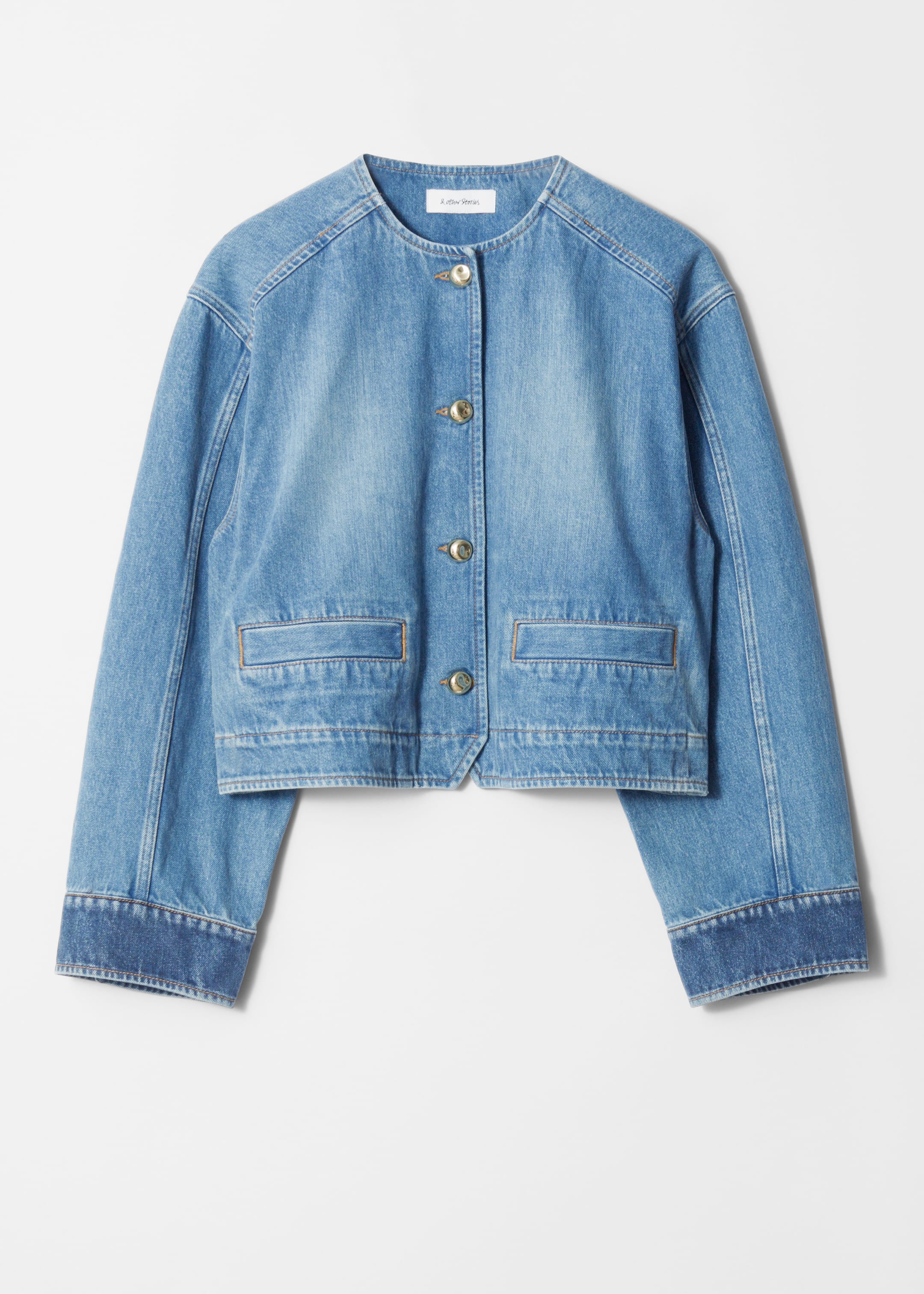 Agrandir l'image: Veste courte en jean - Bleu moyen - FEMME | H&M FR 1