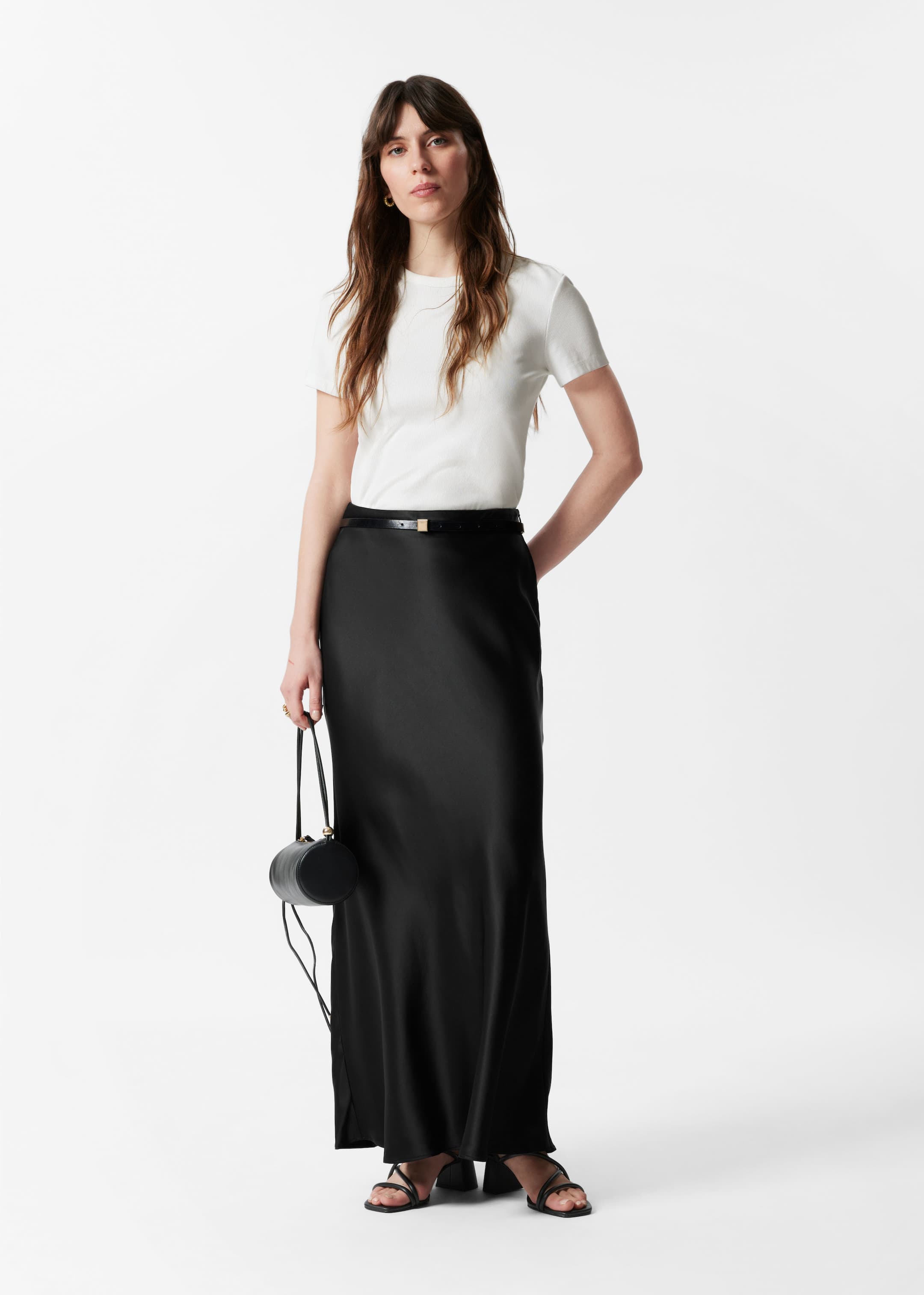 View larger image: Satin Maxi Skirt - Black - Ladies | H&M GB 1