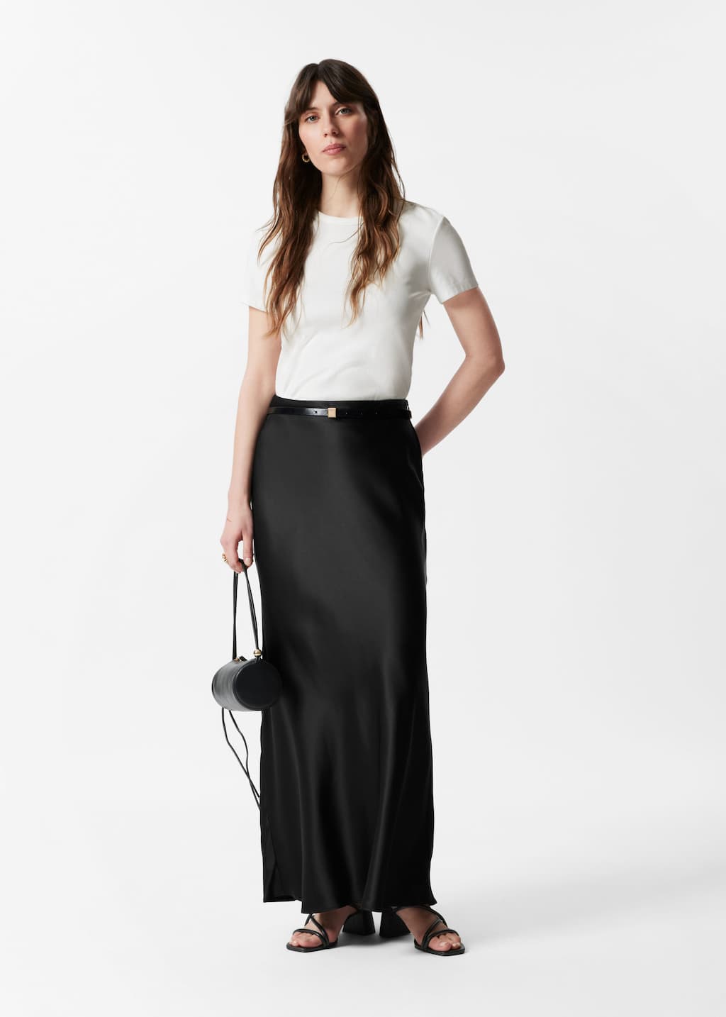 Image of Jupe longue en satin