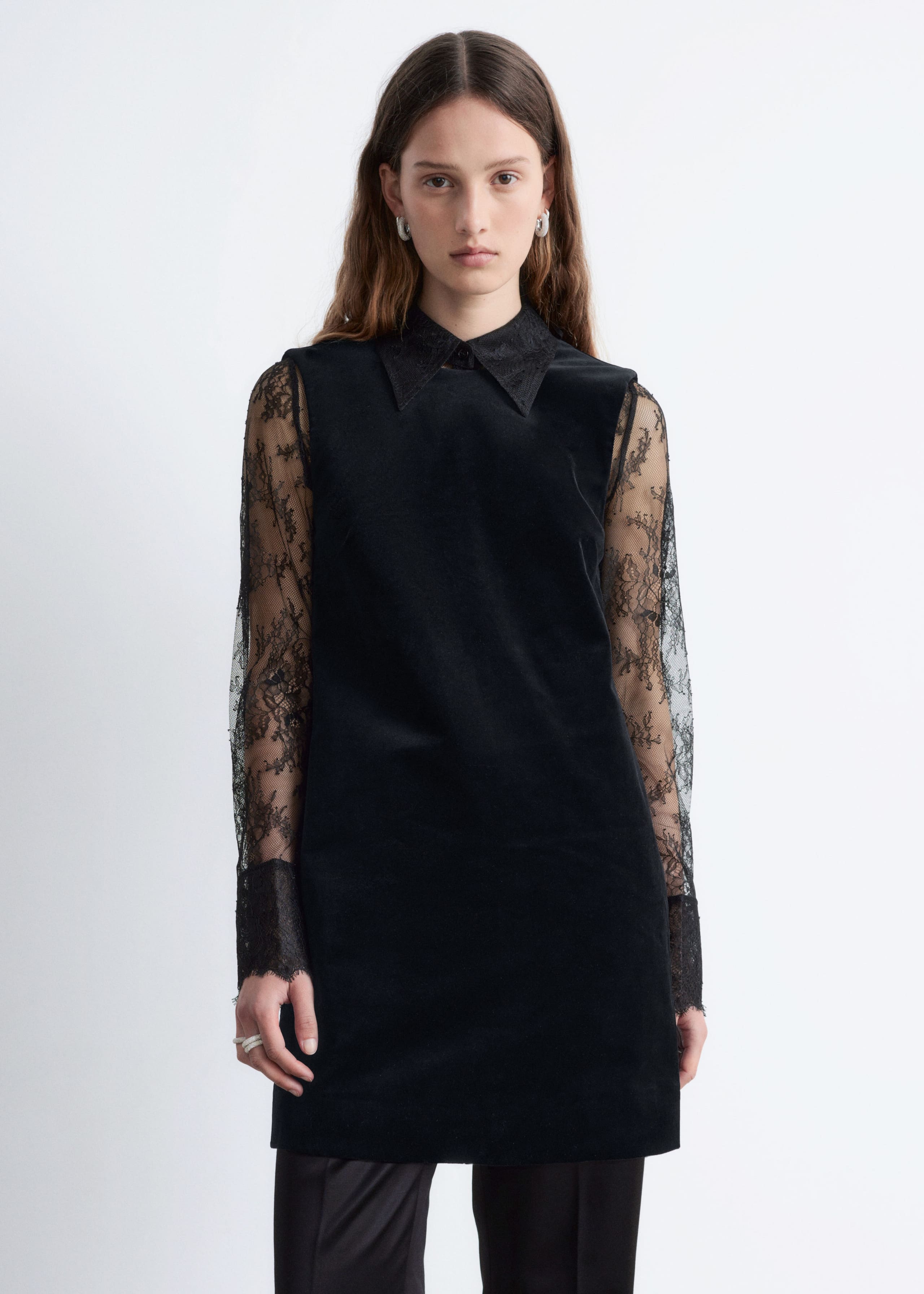 Image of Open Back Velvet Mini Dress