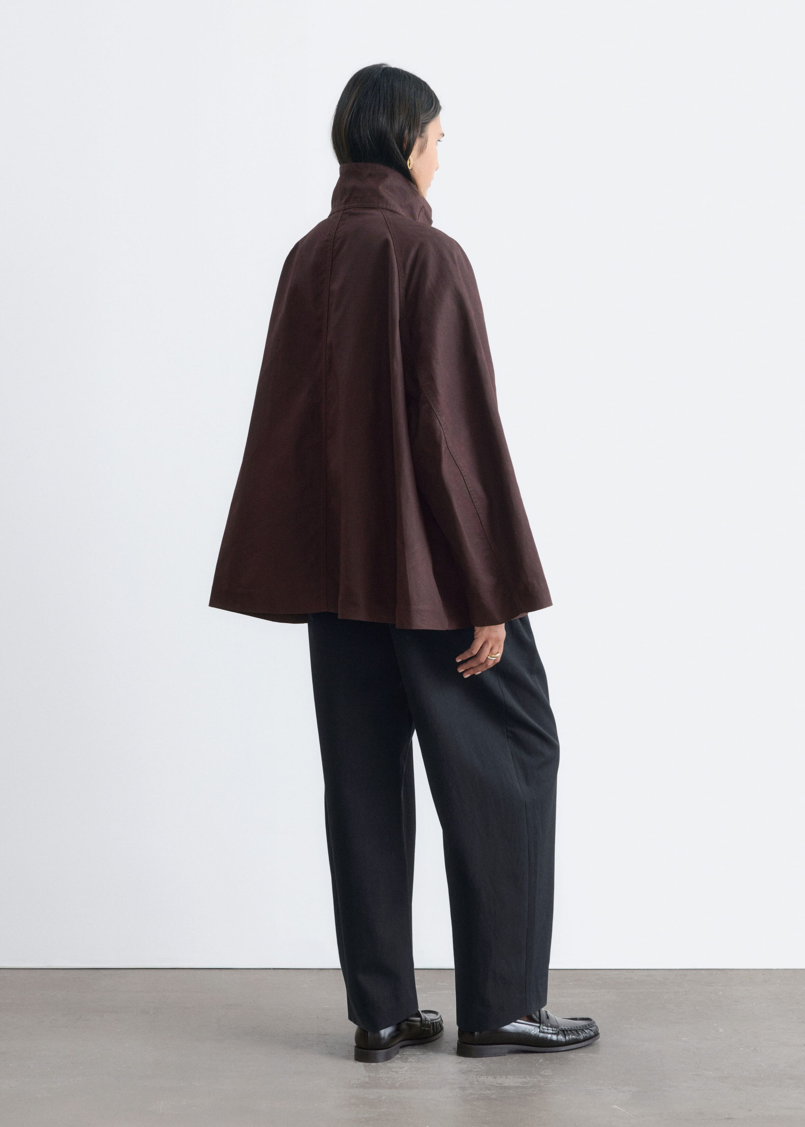 Jacke mit Cordkragen - Dunkelbraun - Lookbook