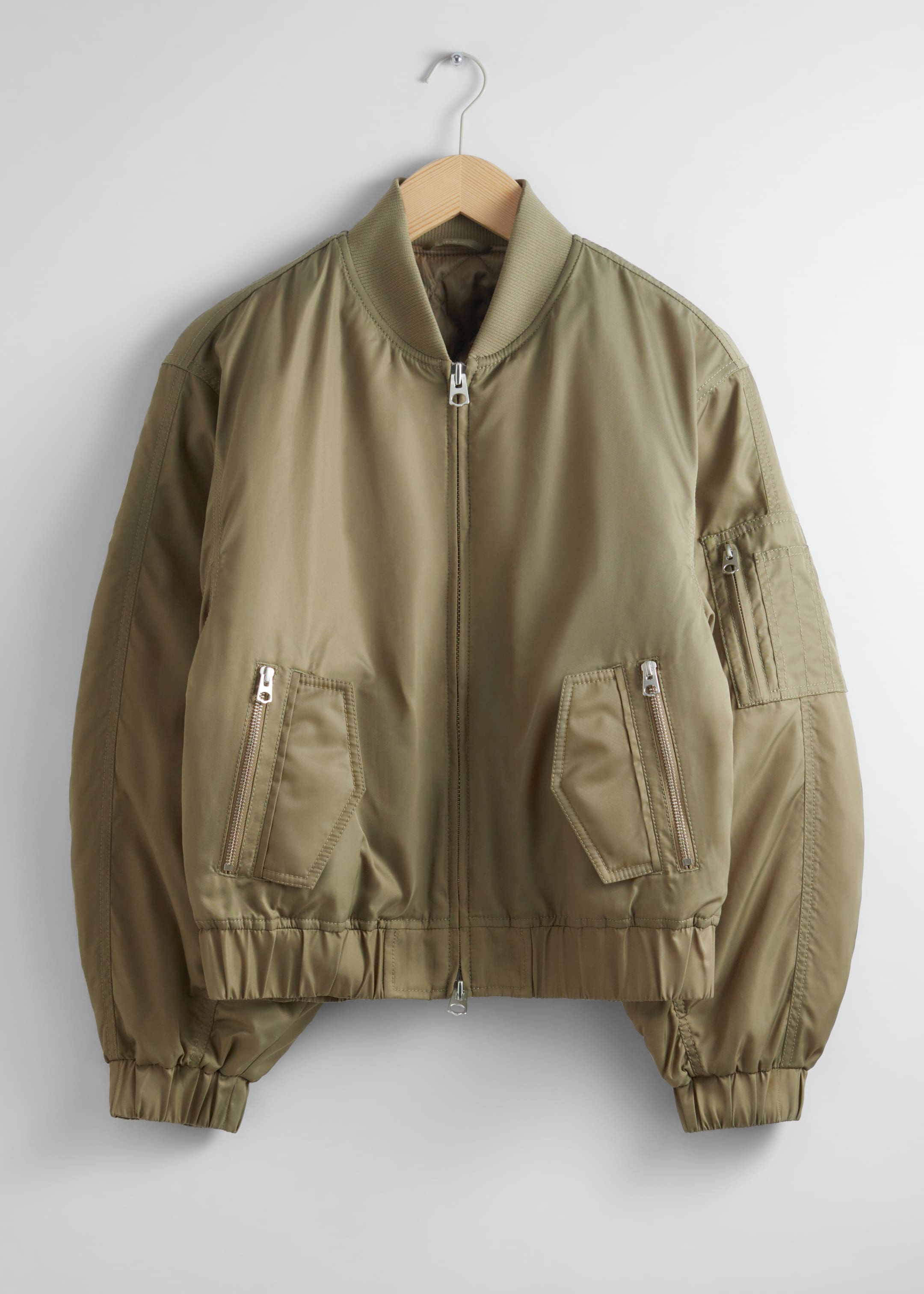 View larger image: Boxy Zip-Up Jacket - Khaki - Ladies | H&M GB 1
