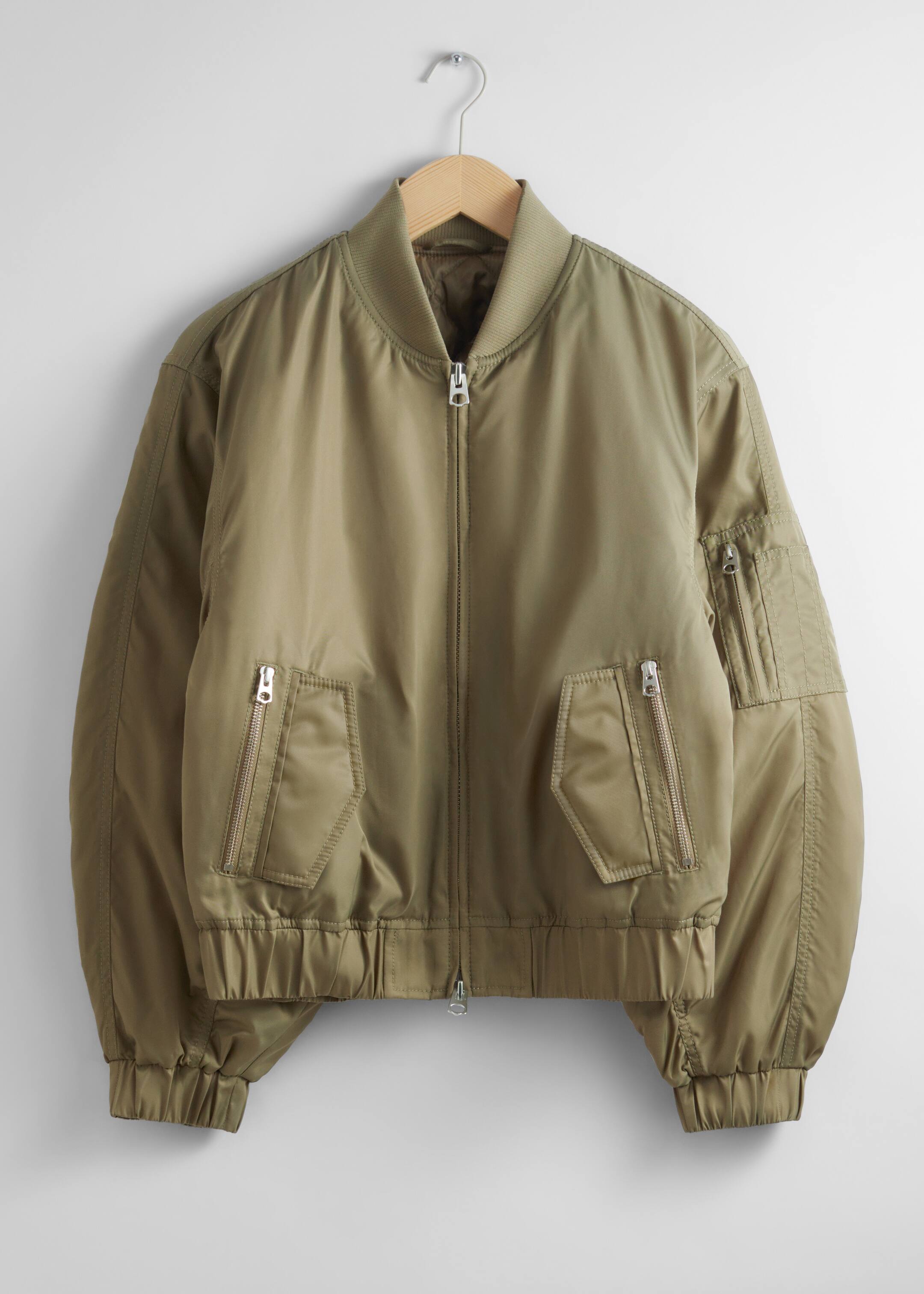 View larger image: Boxy Zip-Up Jacket - Khaki - Ladies | H&M GB 1
