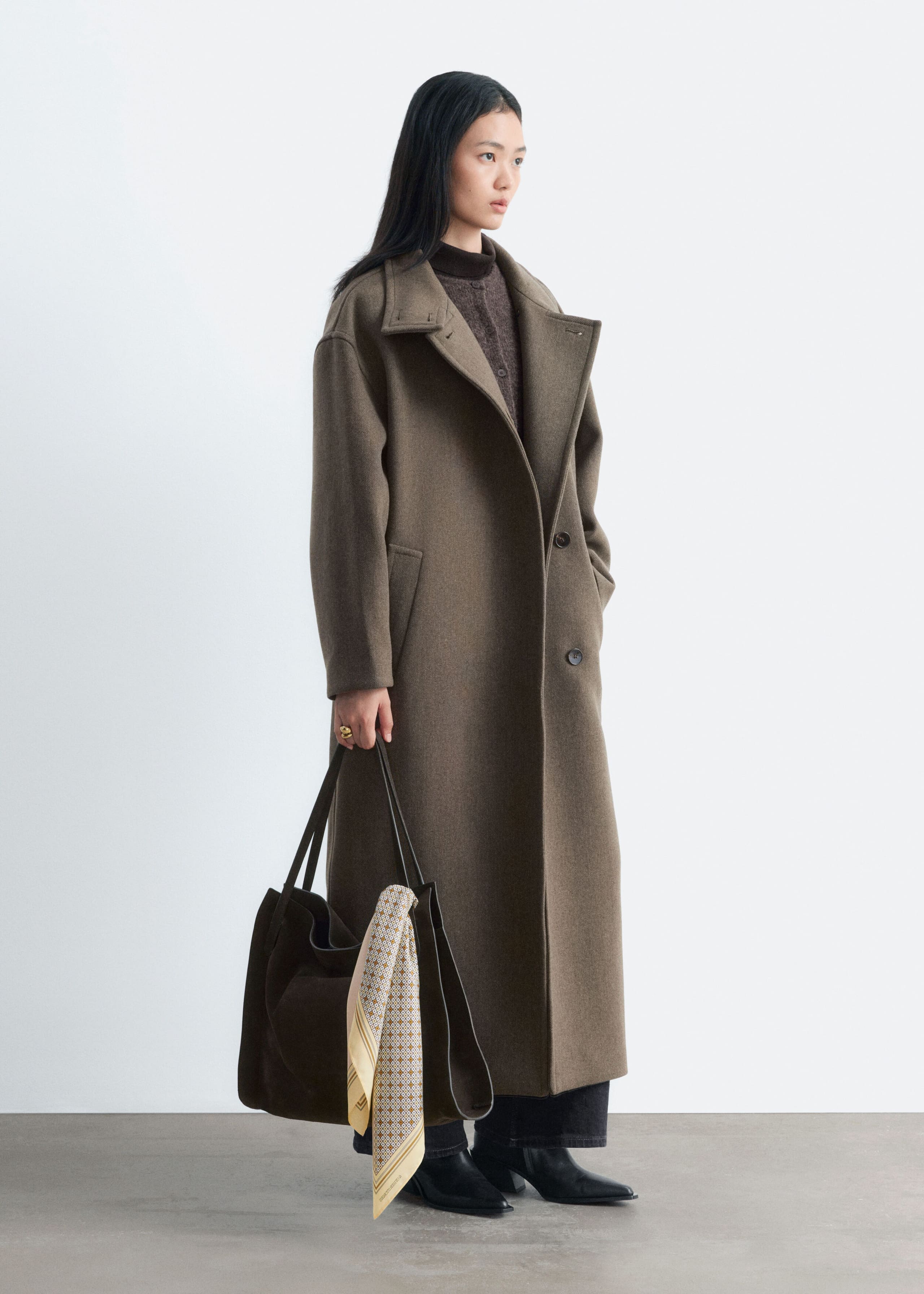 Oversized Coat - Brown - Lookbook