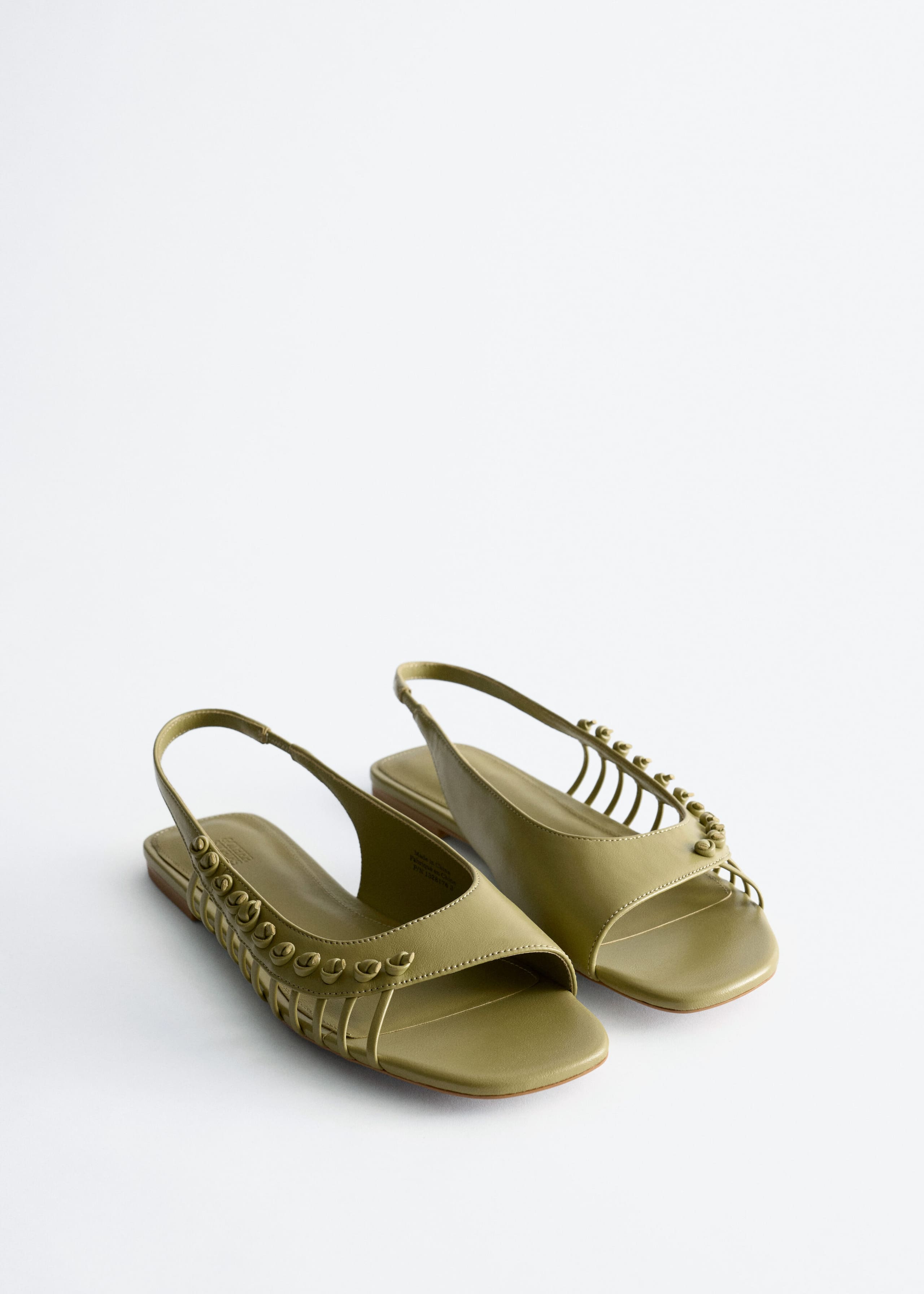 Leather Slingback Sandals - Green - Still Life