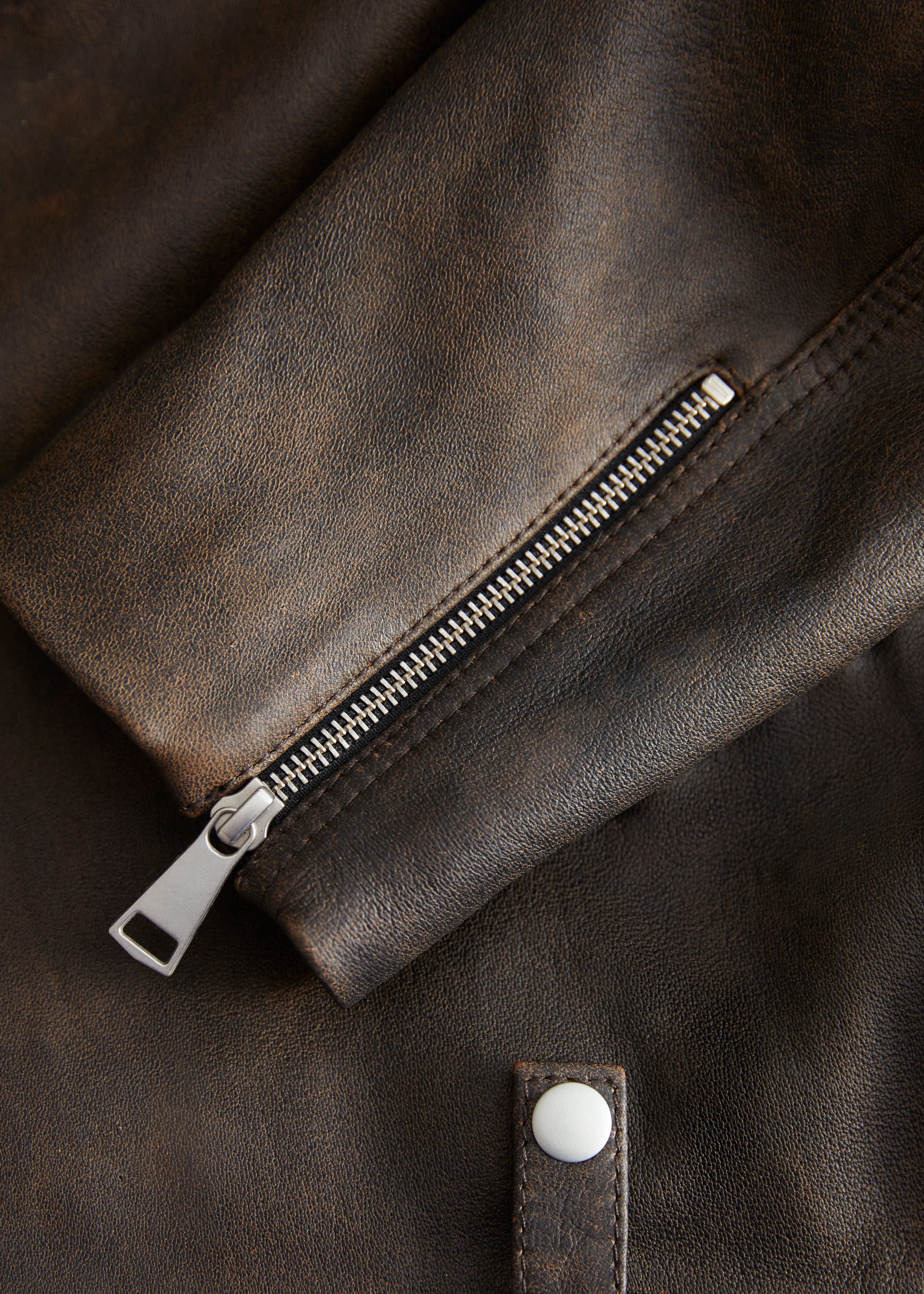 Image of Oversized Biker Leather Jacket