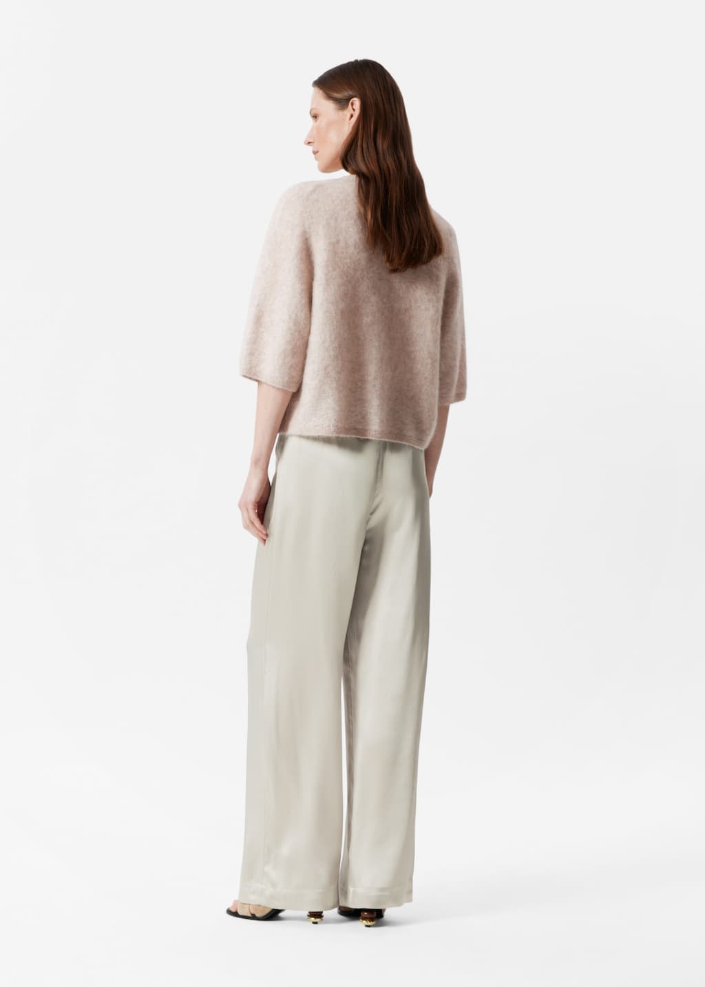 Image of Drawstring Satin Trousers