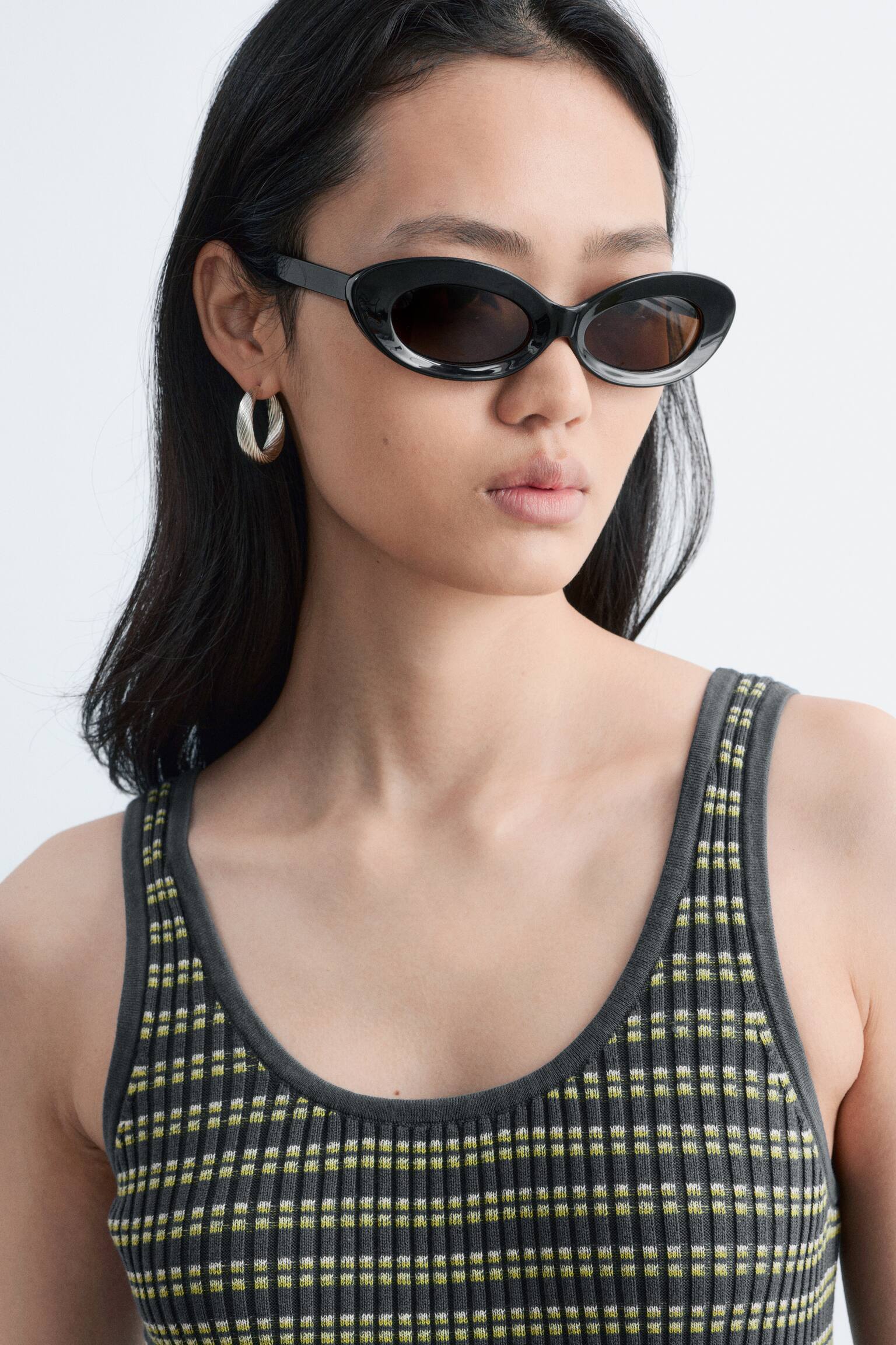 Striped Rib-Knit Midi Dress - Dark Grey/Yellow - 7