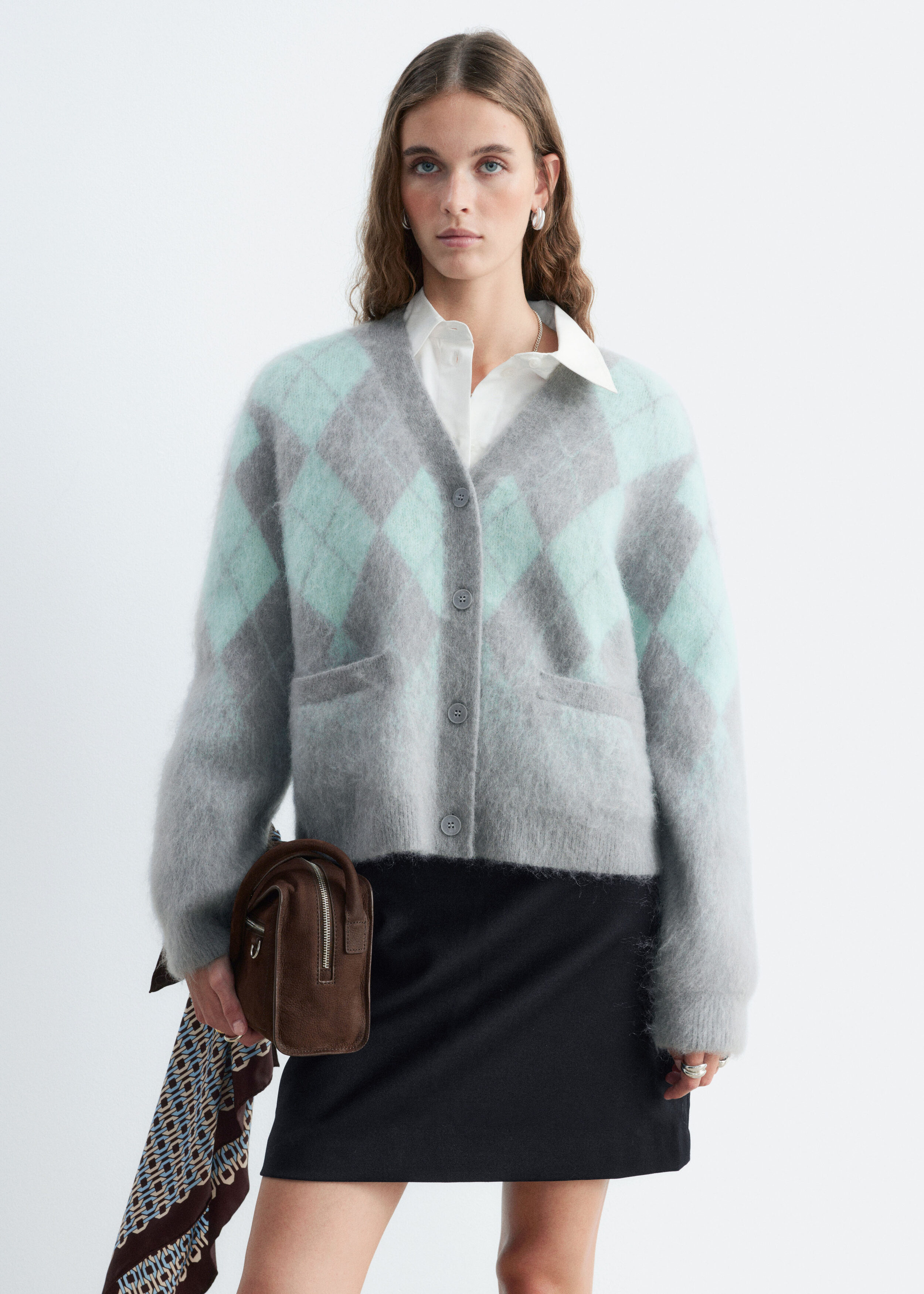Mohair Blend Argyle Cardigan by & Other Stories