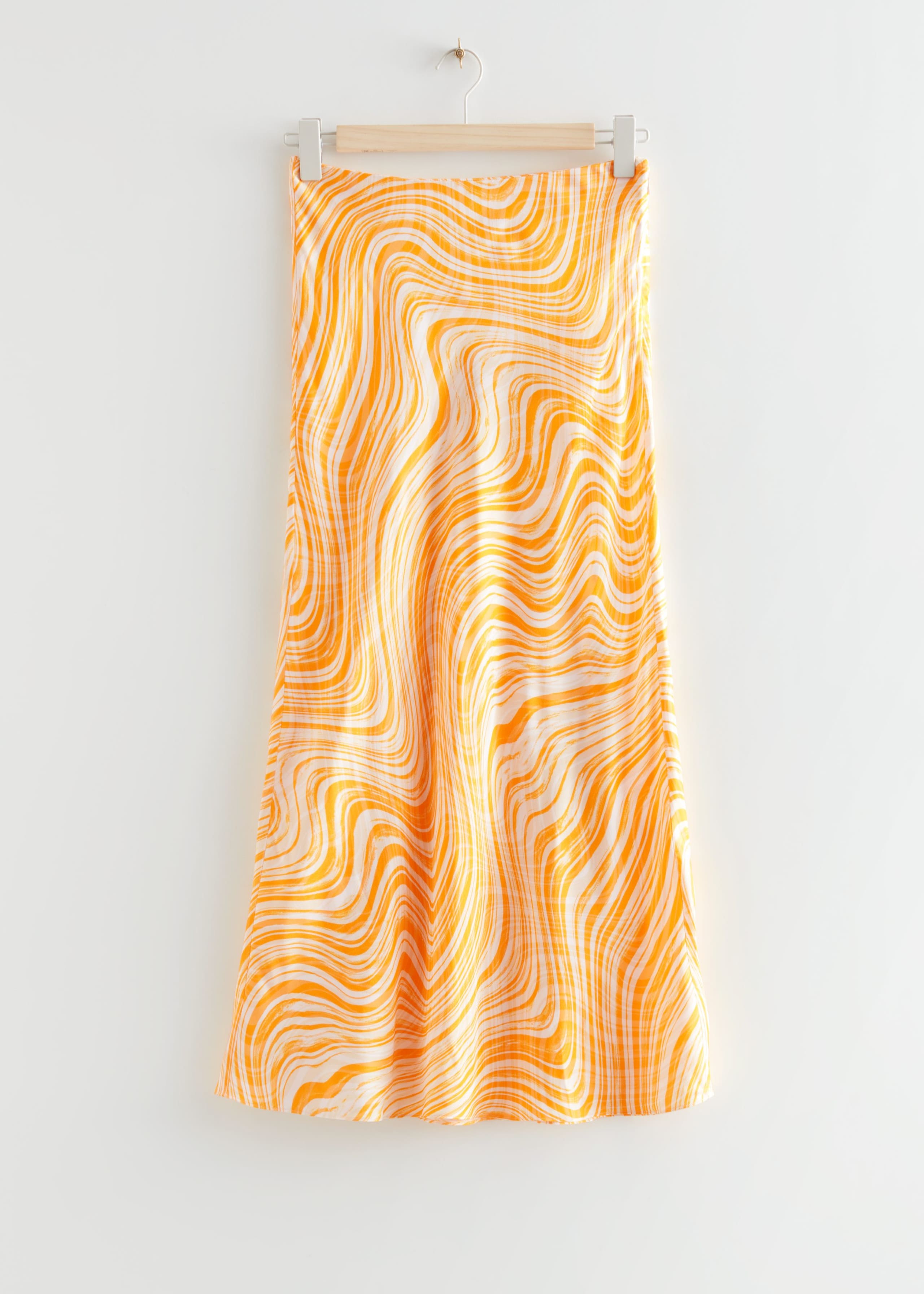 Printed Slip Midi Skirt - Yellow Swirls - Still Life