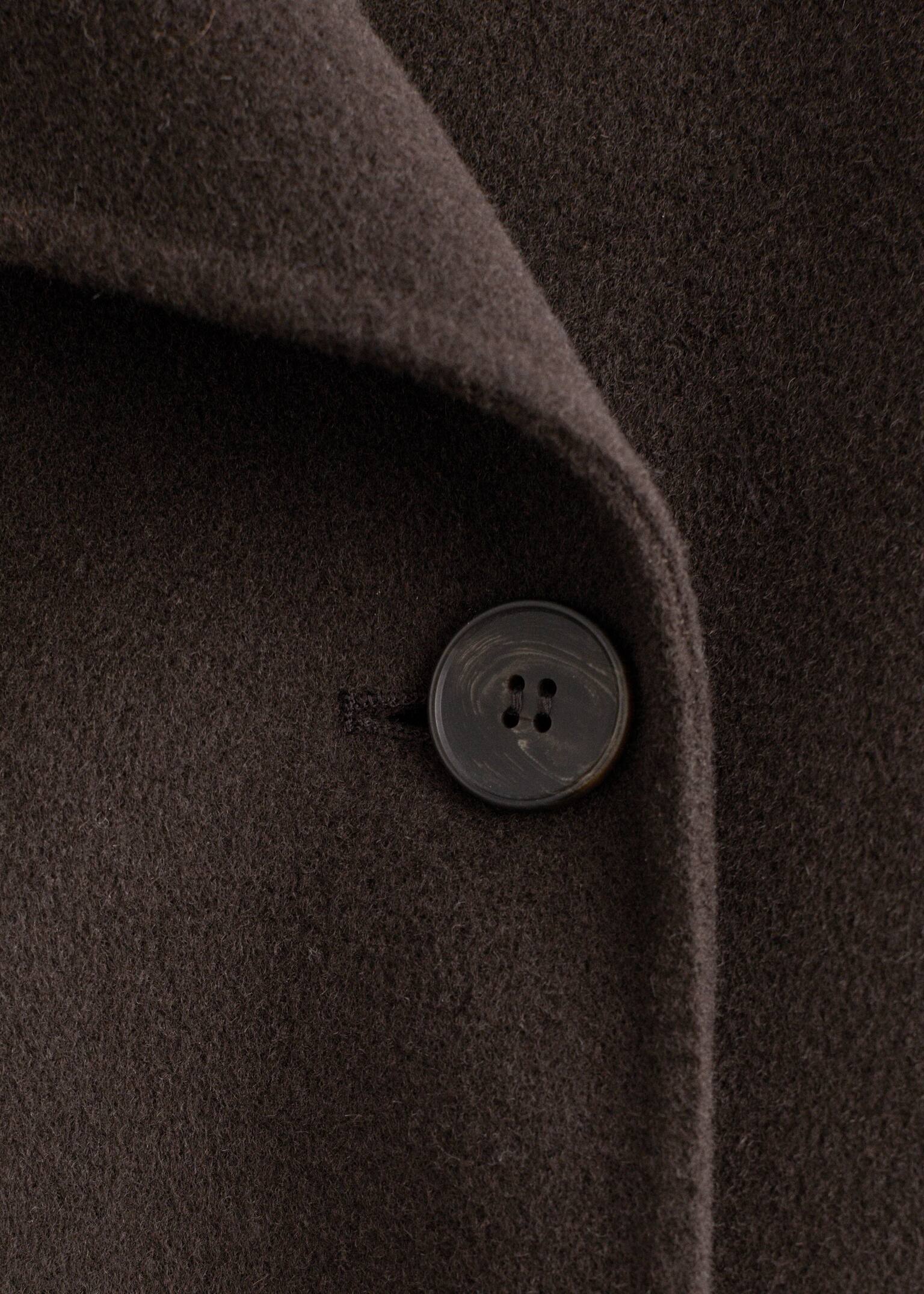 Manteau long en laine à col châle - Marron foncé/Gris foncé - 6