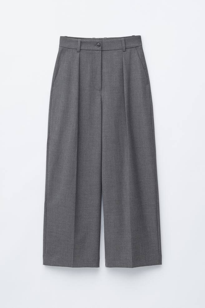 Tailored Press-Crease Trousers - Grey - 1