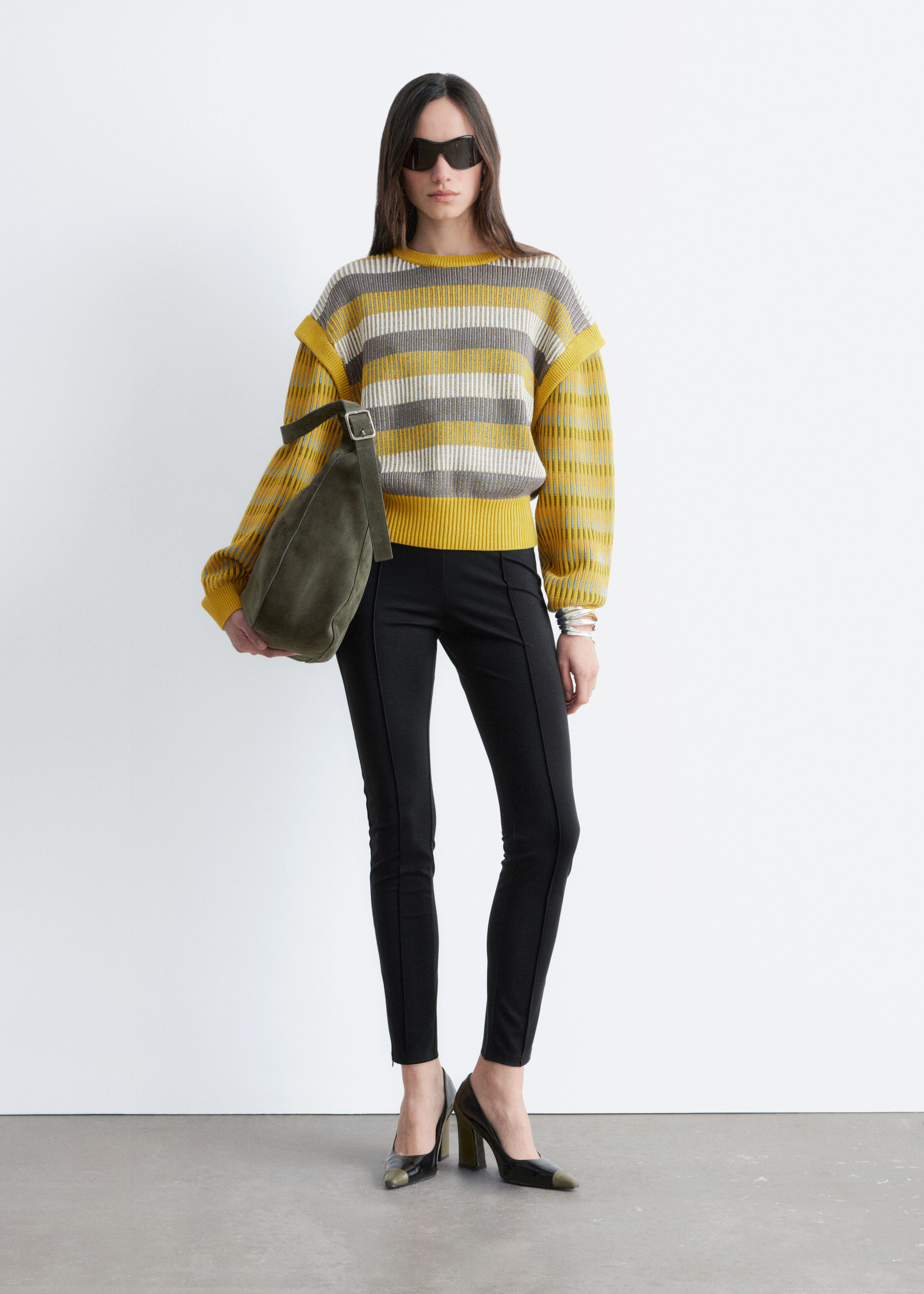 Striped Panel Knit Jumper