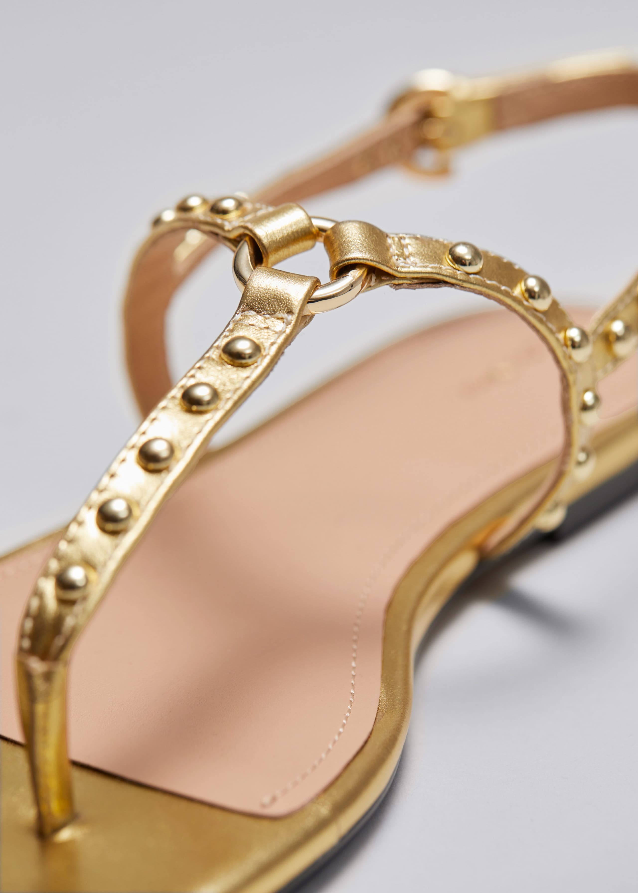 T-bar Leather Sandals - {{variantName}} - Descriptive Detail