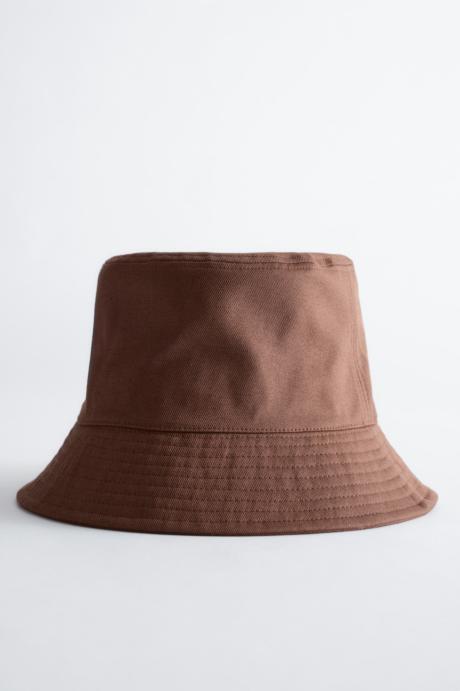 Fischerhut aus Baumwoll-Leinen-Mix - Dunkelbraun/Hellbeige - 1