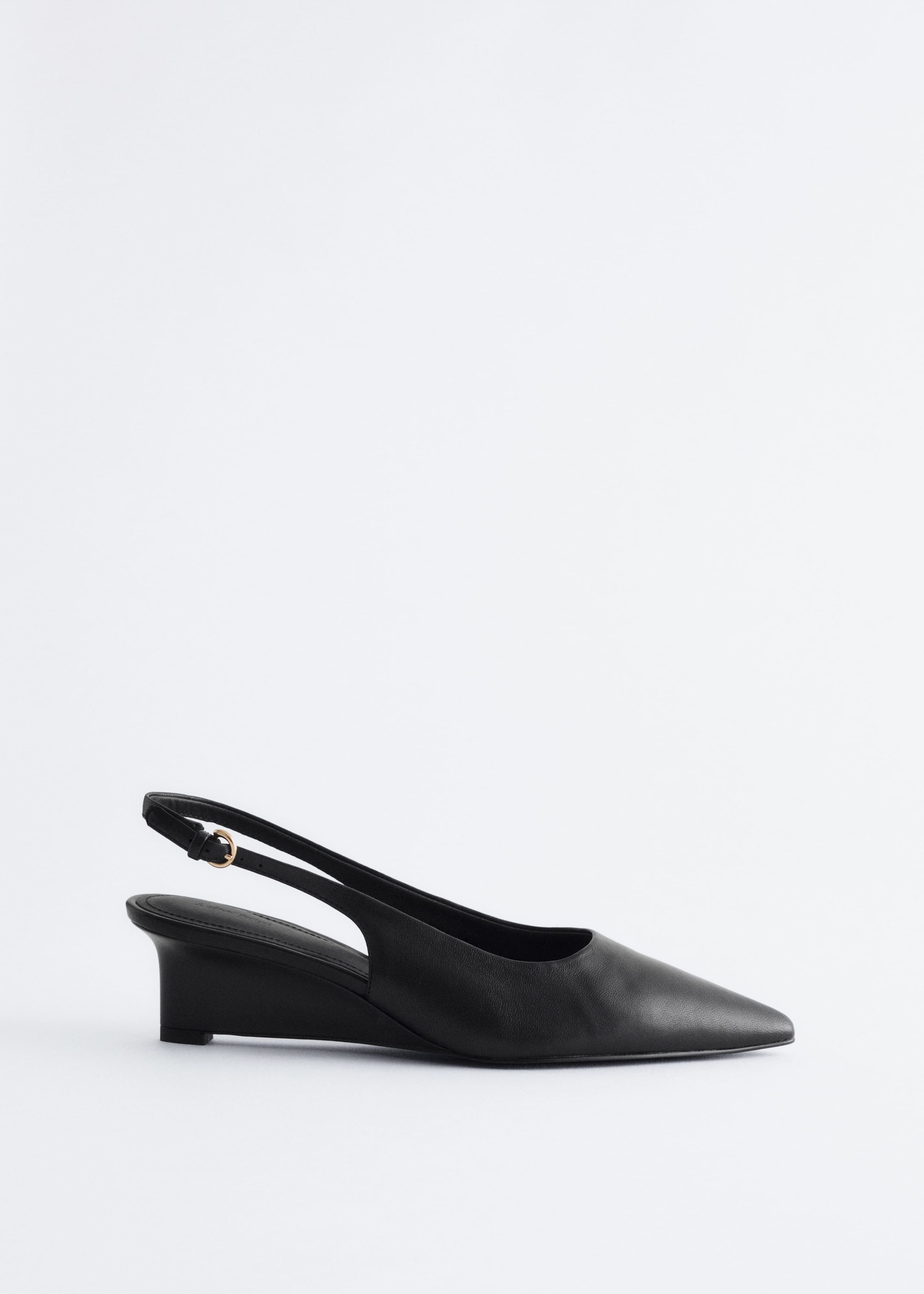 Image of Leather Wedge Slingback Pumps