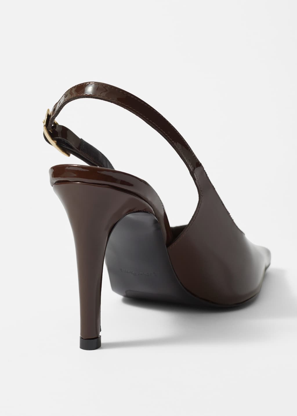 Image of Escarpins à bride arrière en cuir verni