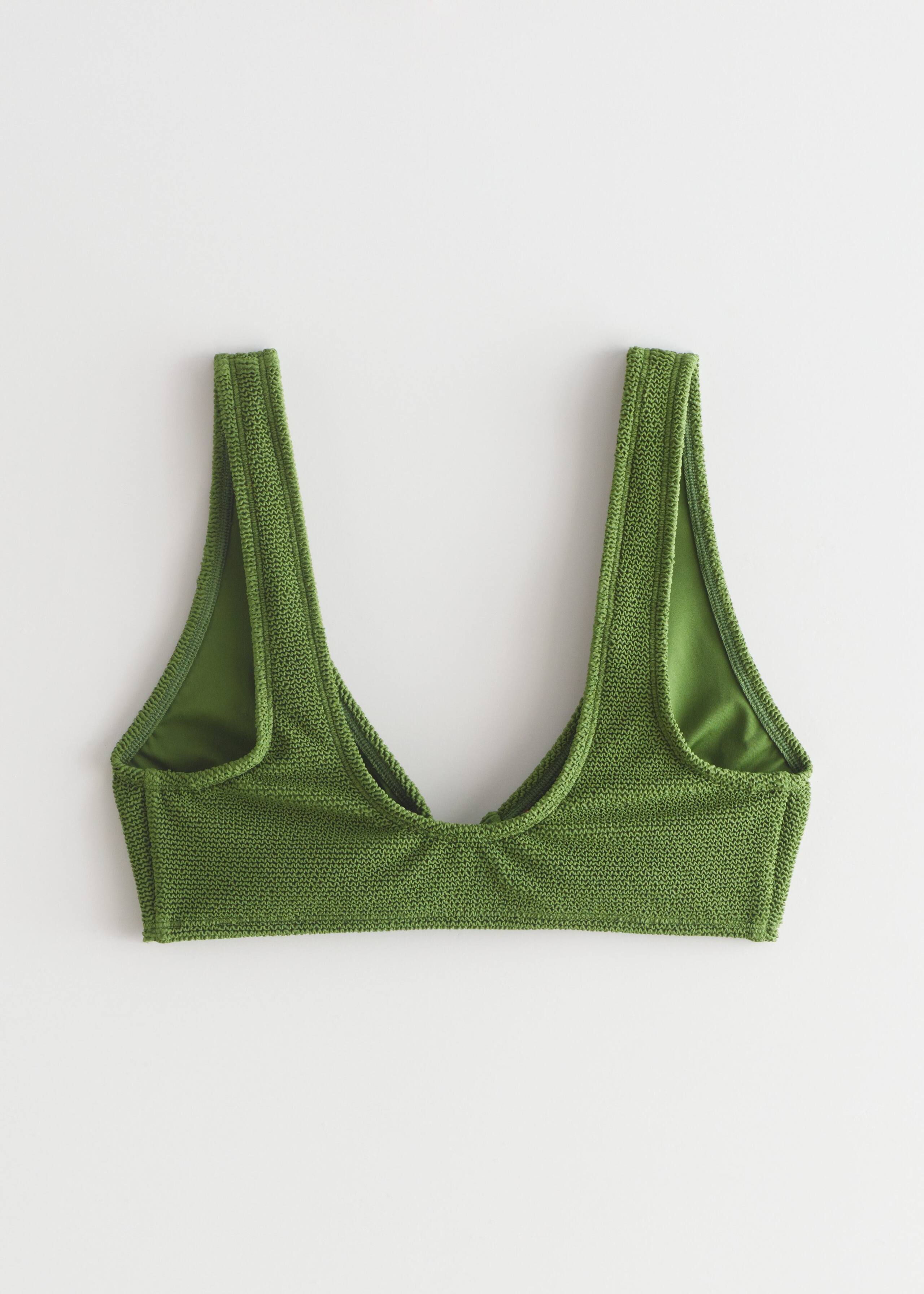 Crepe Knot Tie Bikini Top - Green - Still Life