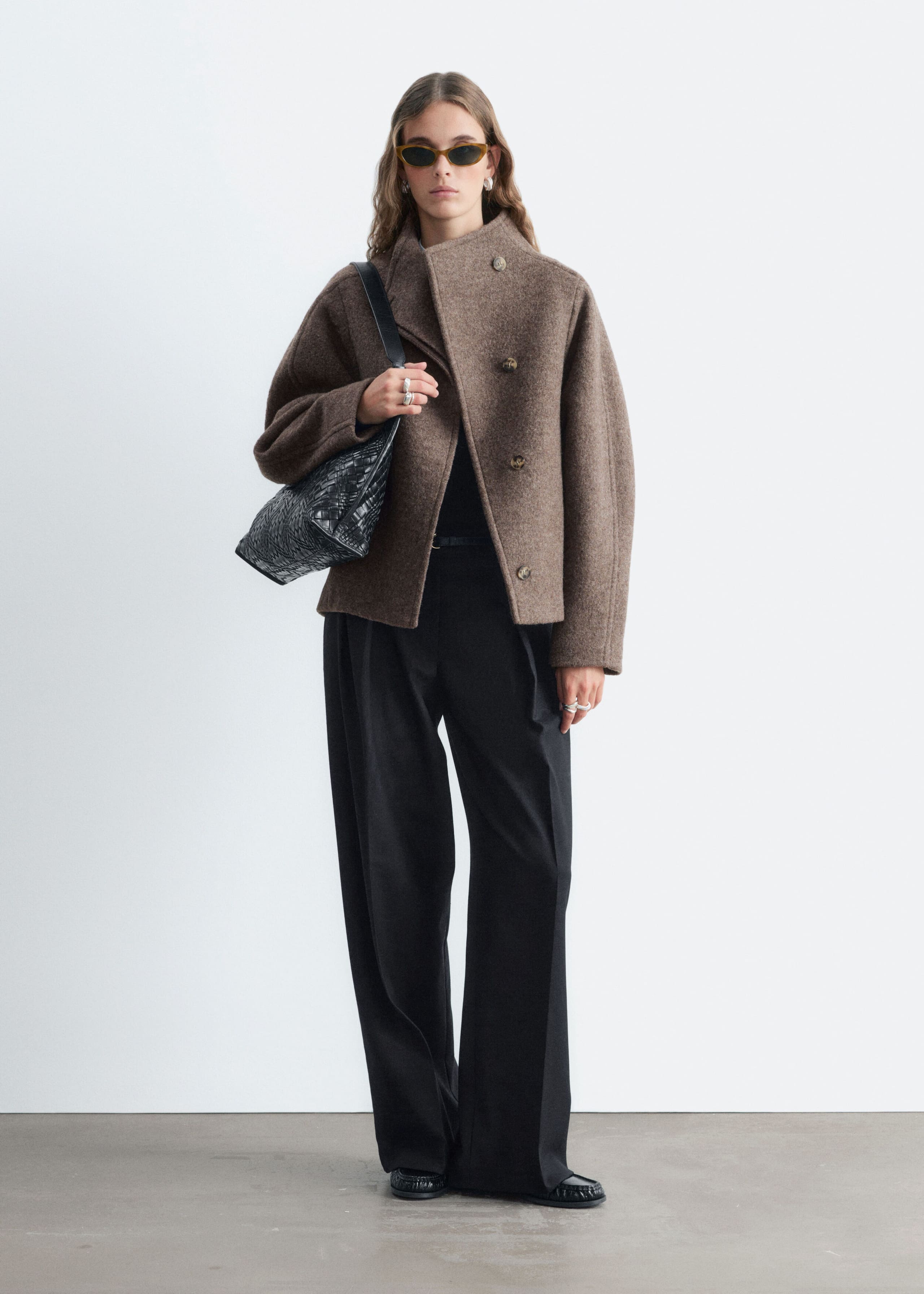 Asymmetric Wool Jacket - Black - Lookbook