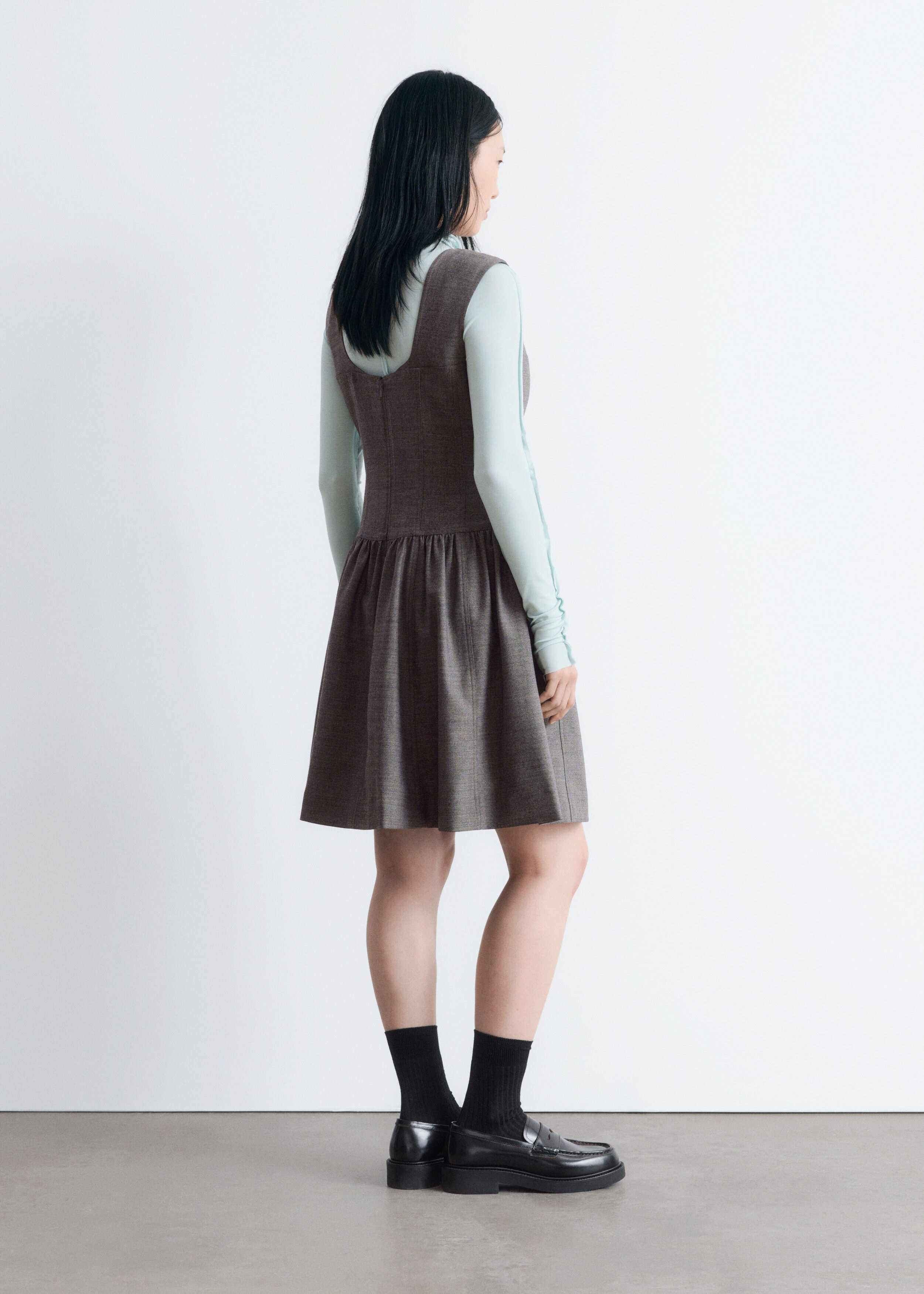 Flared Wool Mini Dress - Dark Grey - & Other Stories US