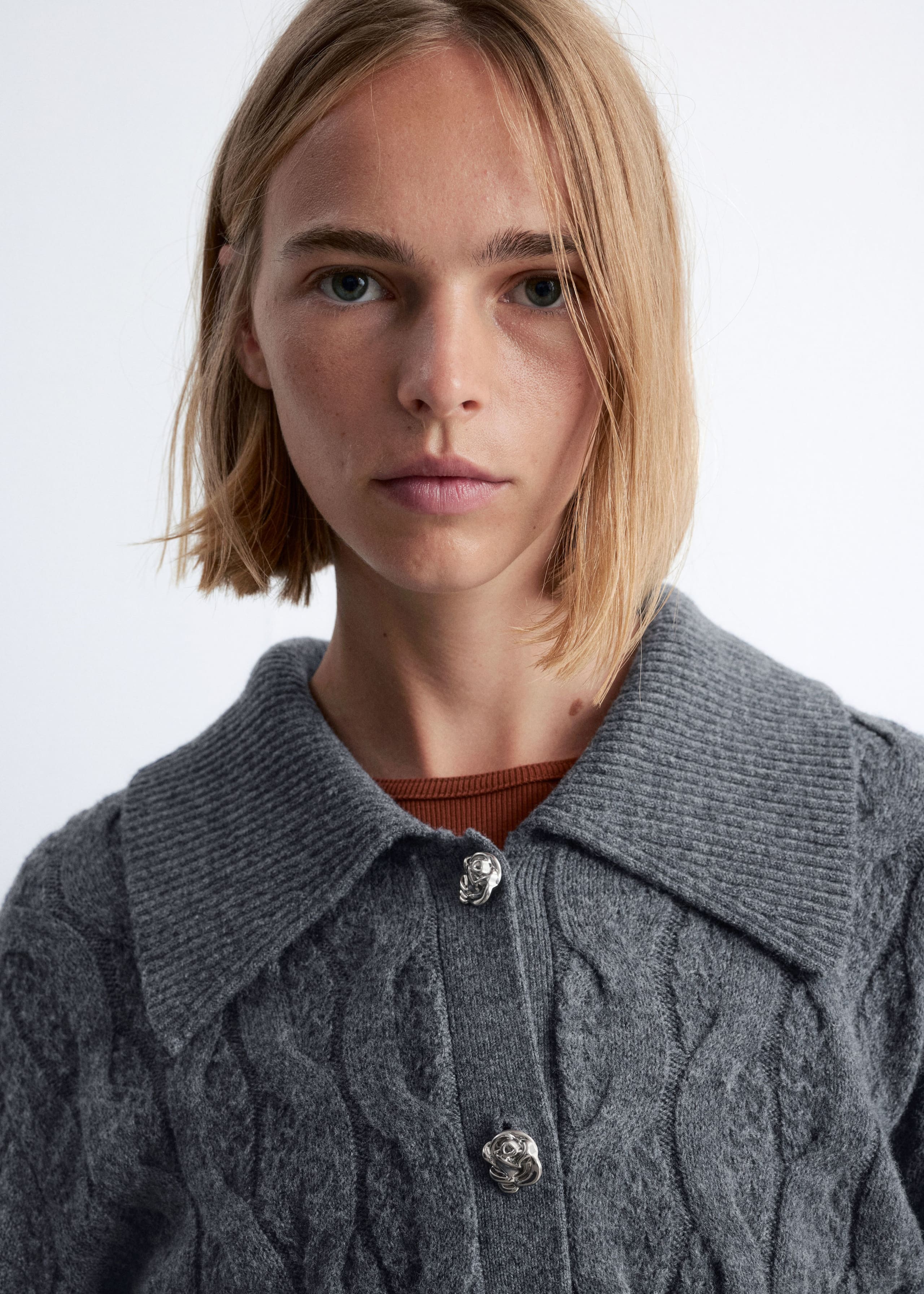 Image of Cable-Knit Wool-Blend Cardigan