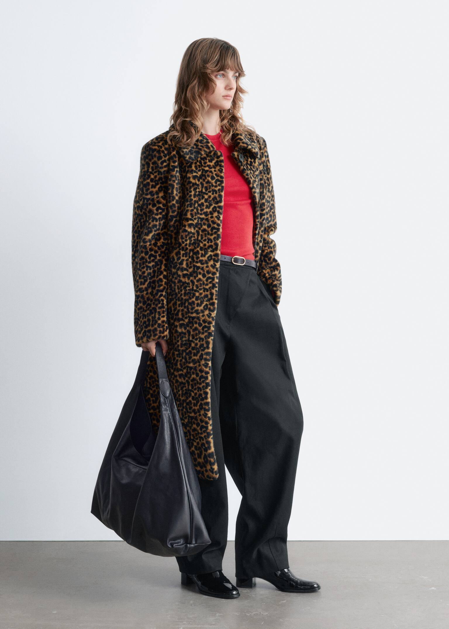 Faux Fur Leopard Coat - Leopard Print - 7