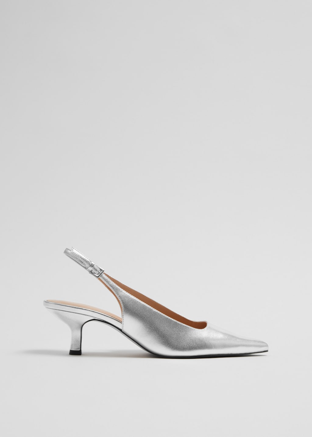 Slingback Point-Toe Pumps - Silver - Still Life