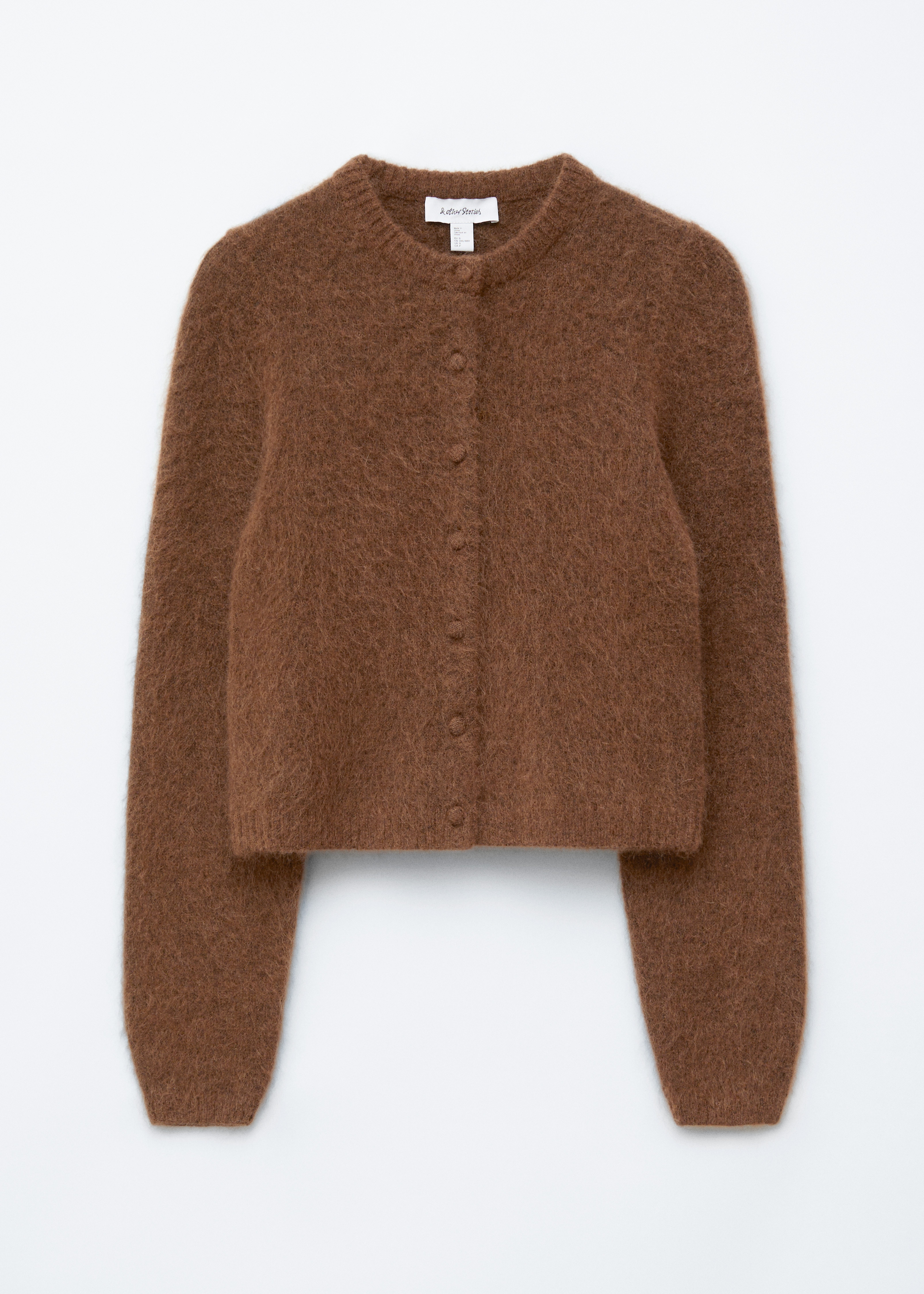 Cardigan in maglia spazzolata - Marrone/Nero/Rosso