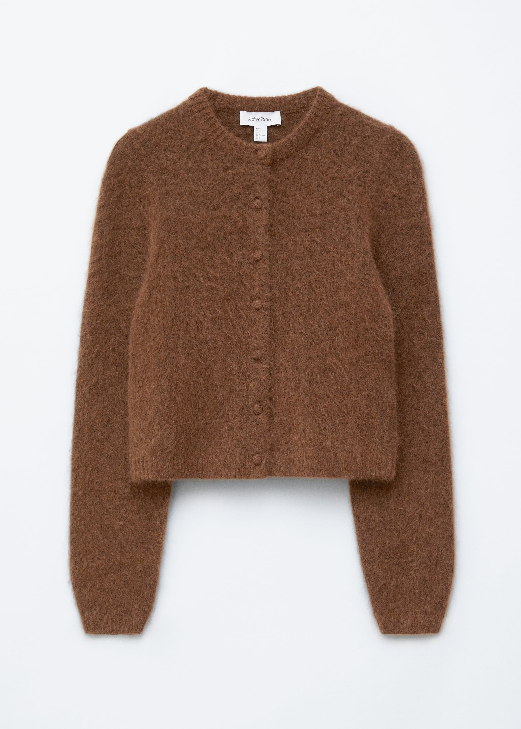 Visa större bild: Borstad stickad kofta - Brun - DAM | H&M SE 6