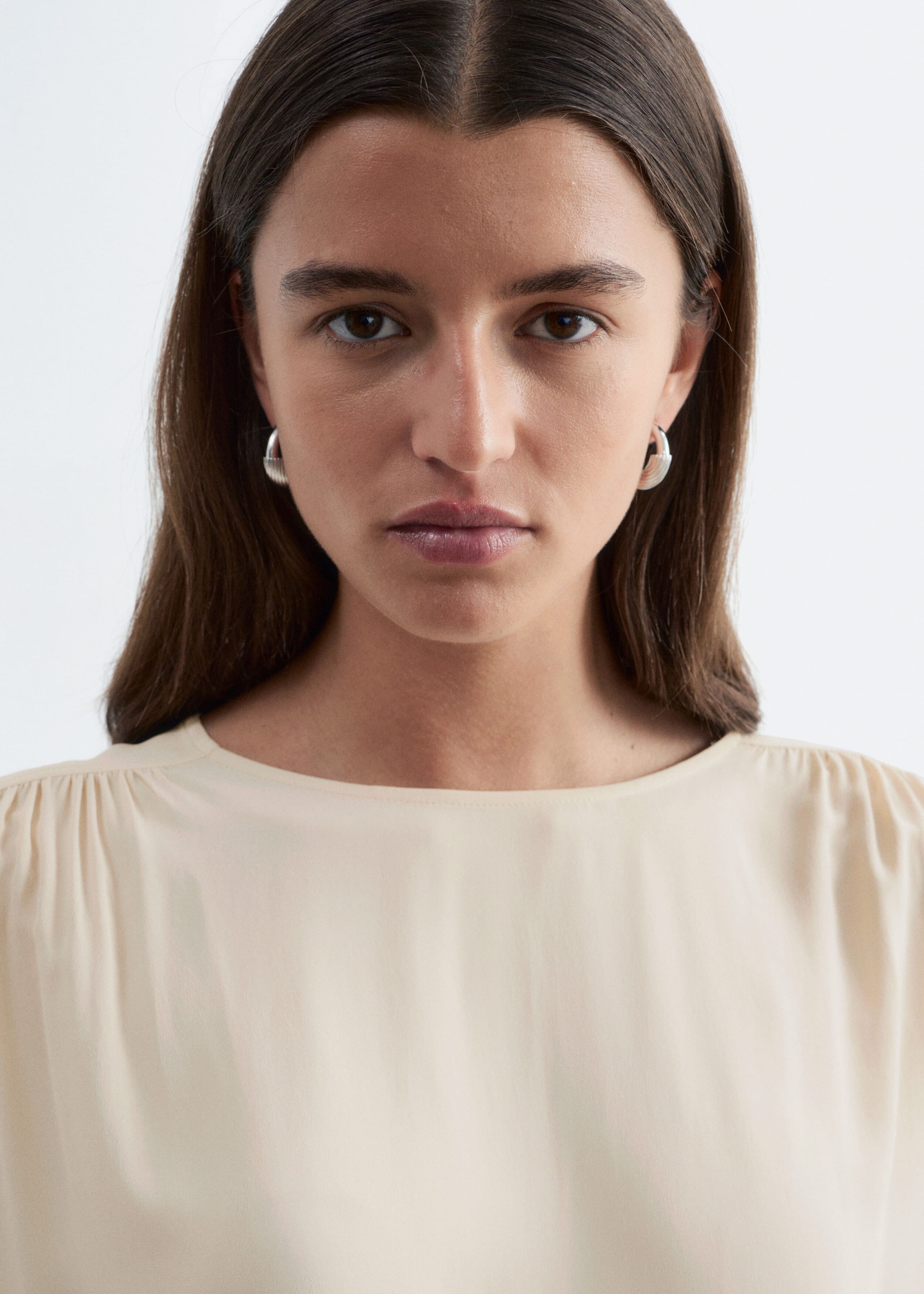 Image of Gathered Crepe Blouse