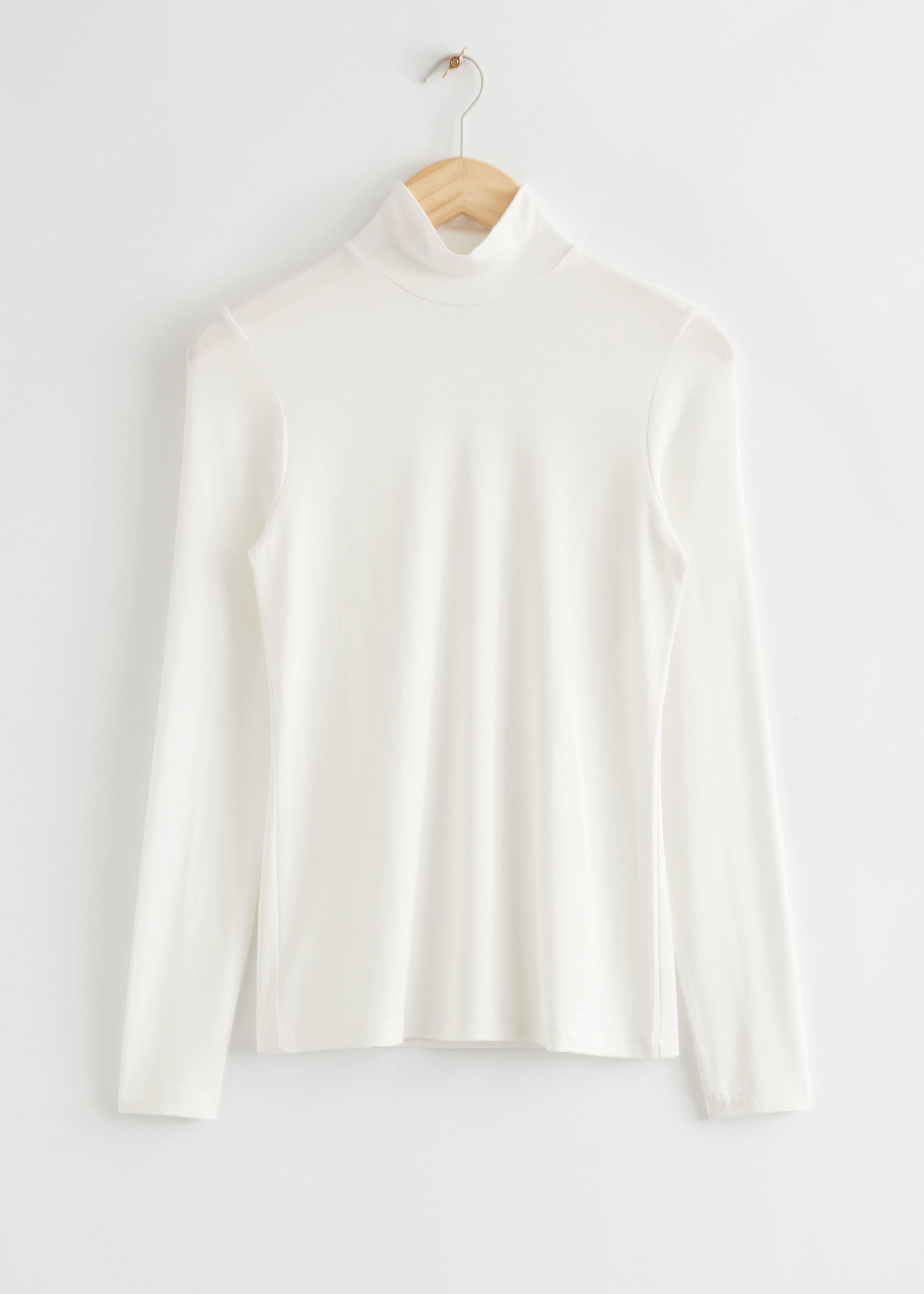 Turtleneck Top - Beige Butterfly Print - Still Life