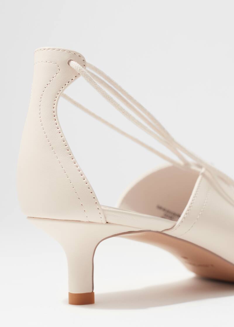 Lederpumps zum Schnüren Creme Ladies H&M DE