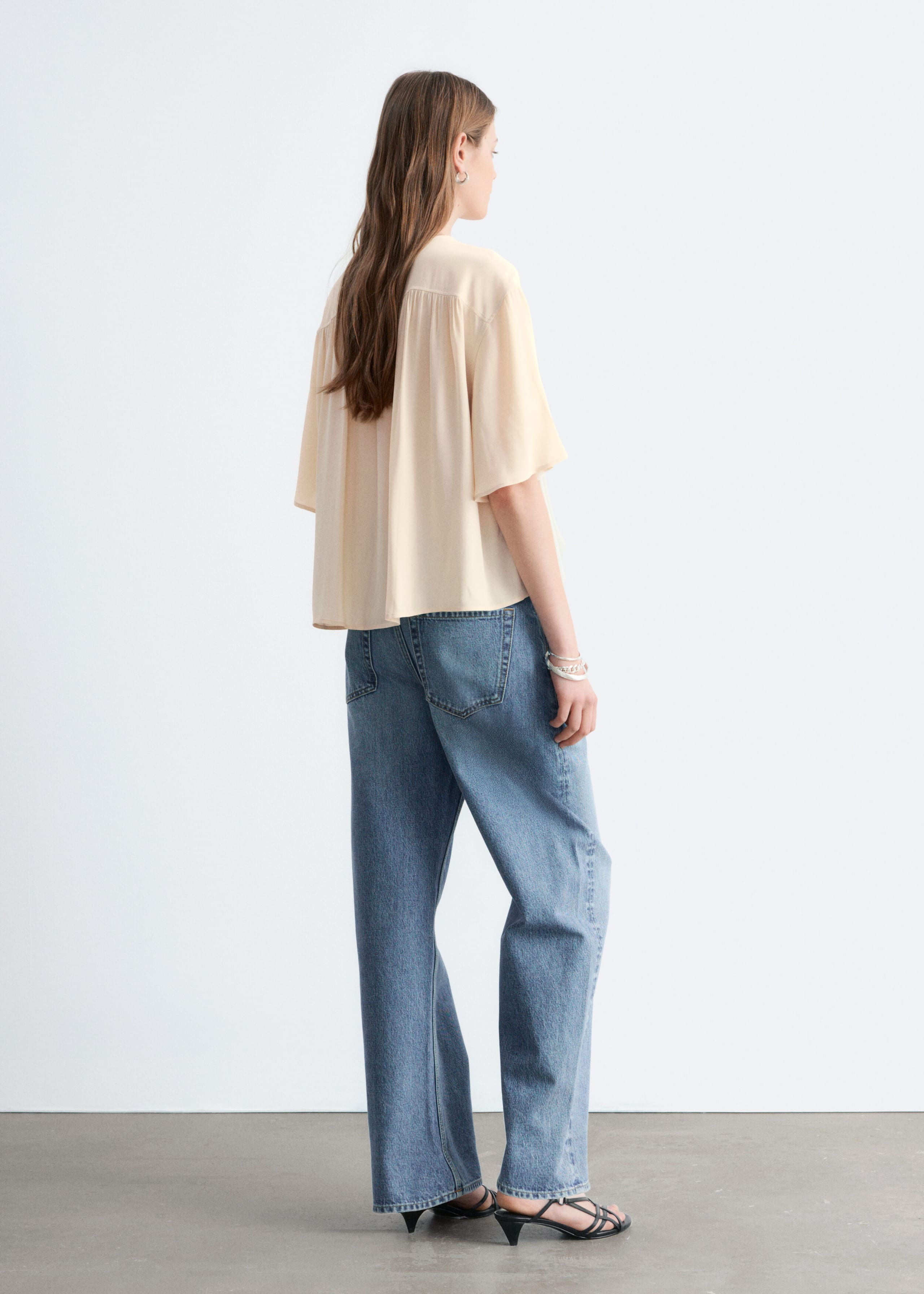 Image of Gathered Crepe Blouse