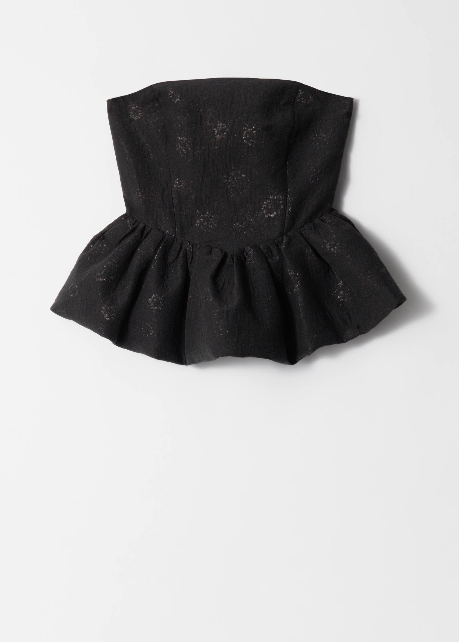 Haut bandeau jacquard à basque - Noir - 2