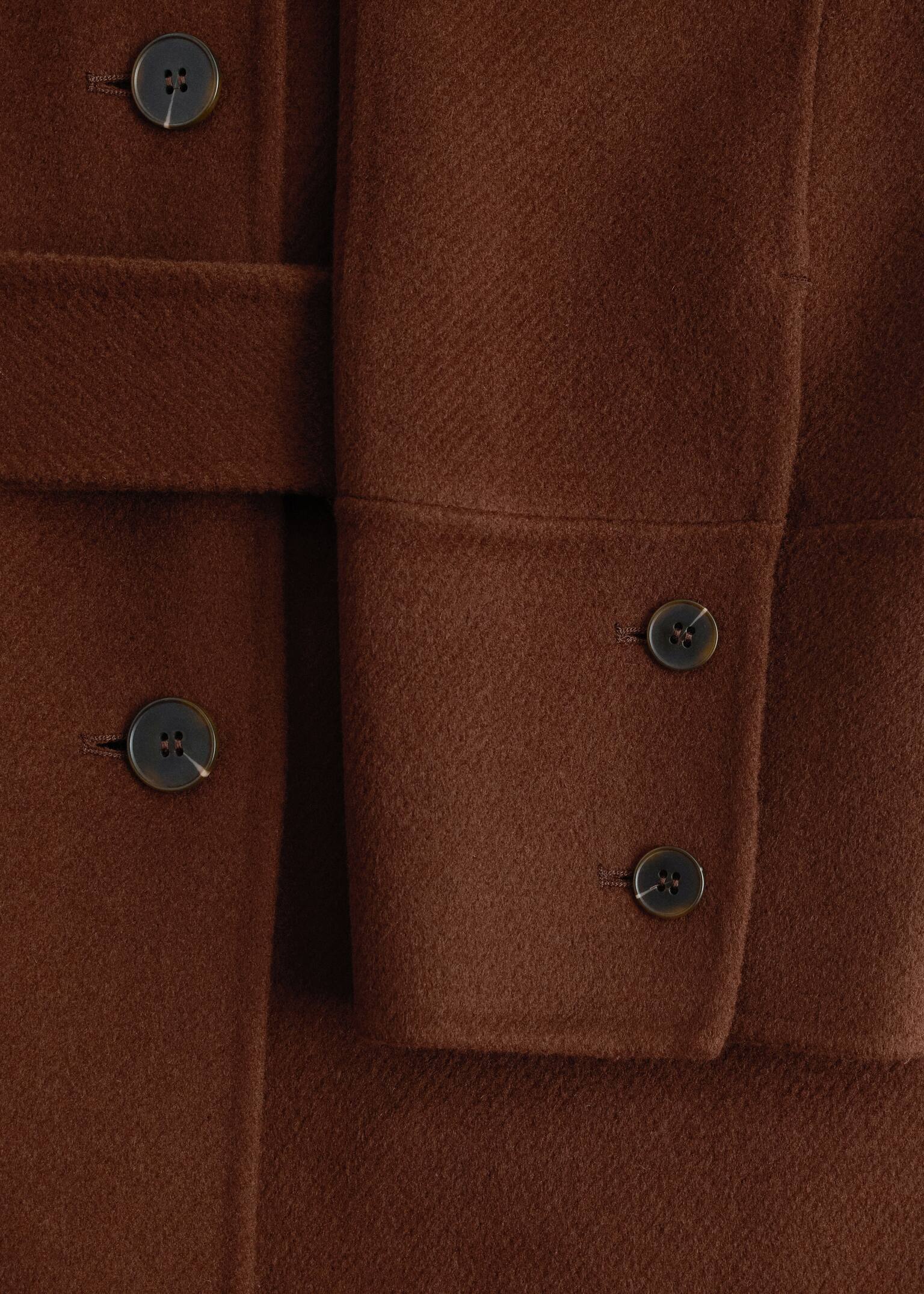 Carcoat aus Wolle mit Bindegürtel - Braun - 3