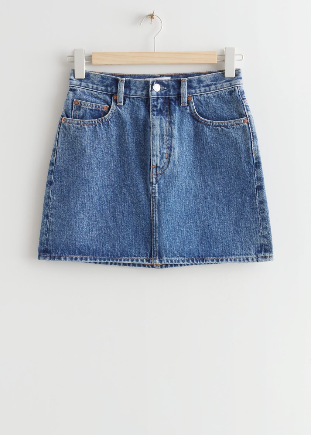 5-Pocket Denim Mini Skirt - Dark Grey - Still Life